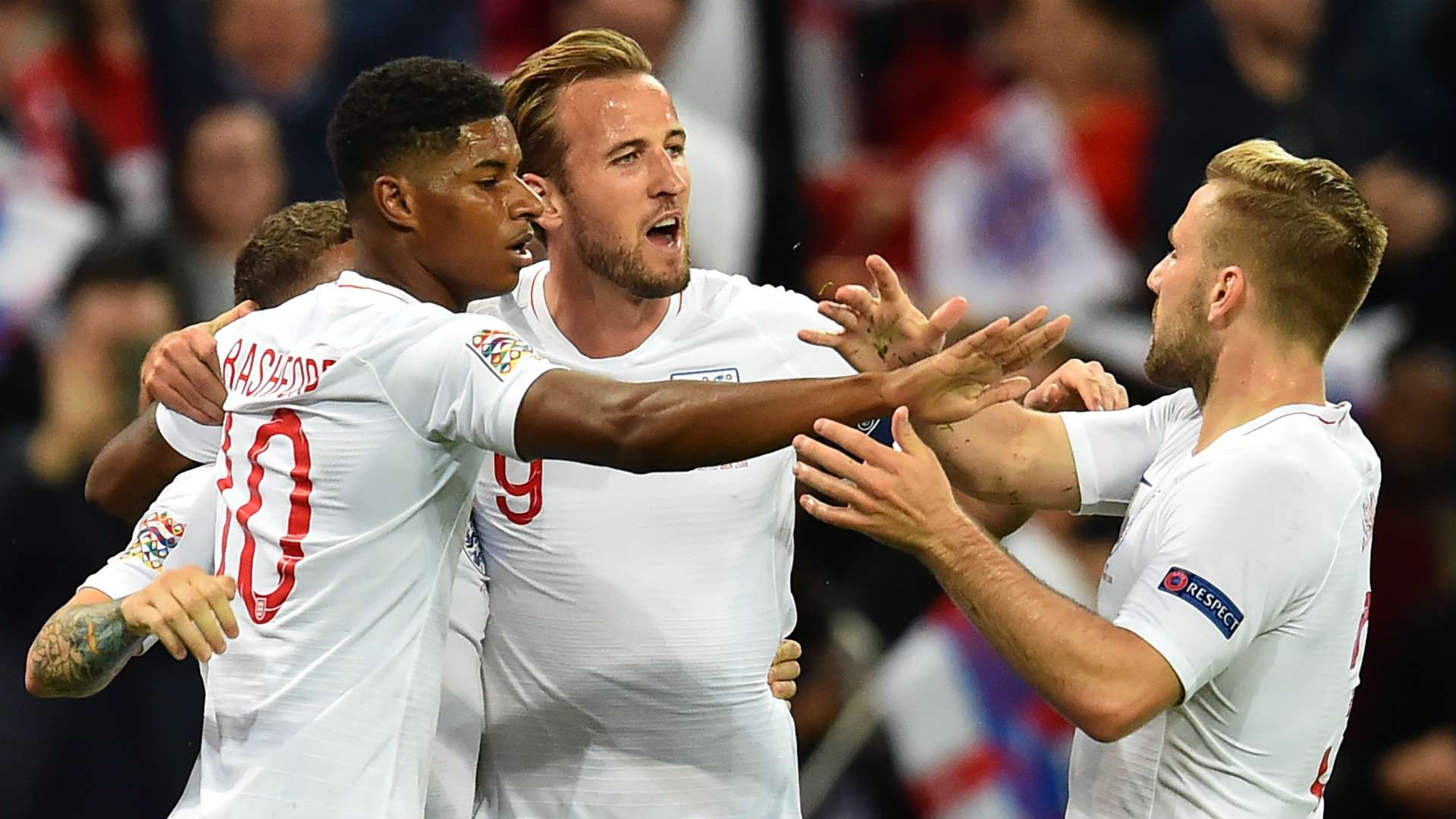 Marcus Rashford Harry Kane Luke Shaw England 2018-19
