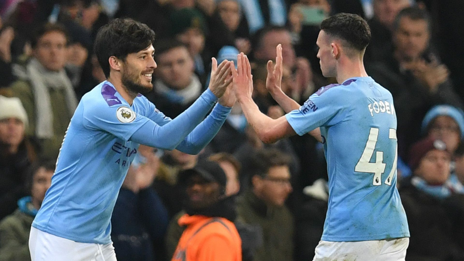 David Silva Phil Foden Manchester City 2019-20