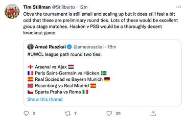 UWCL draw reaction