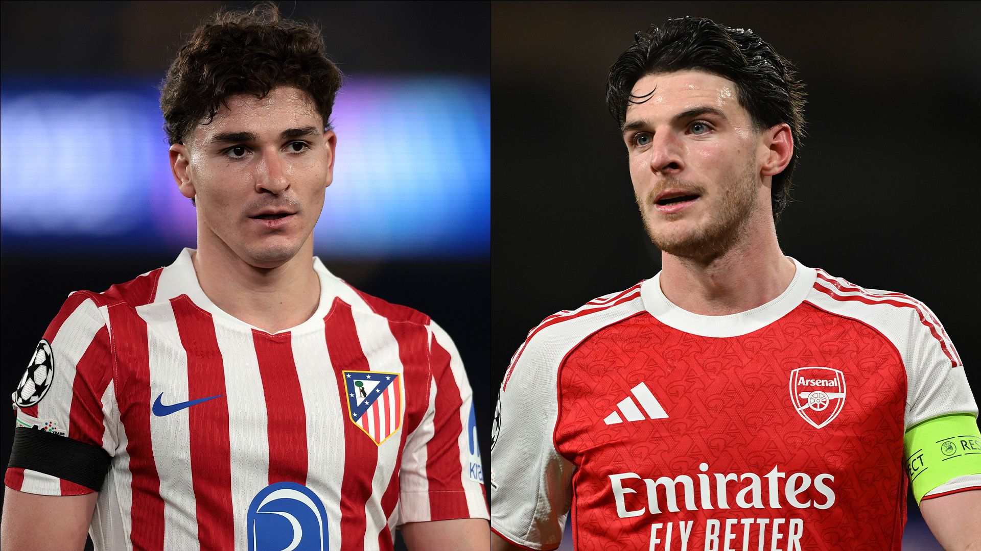 Julian Alvarez Atletico de Madrid Declan Rice Arsenal