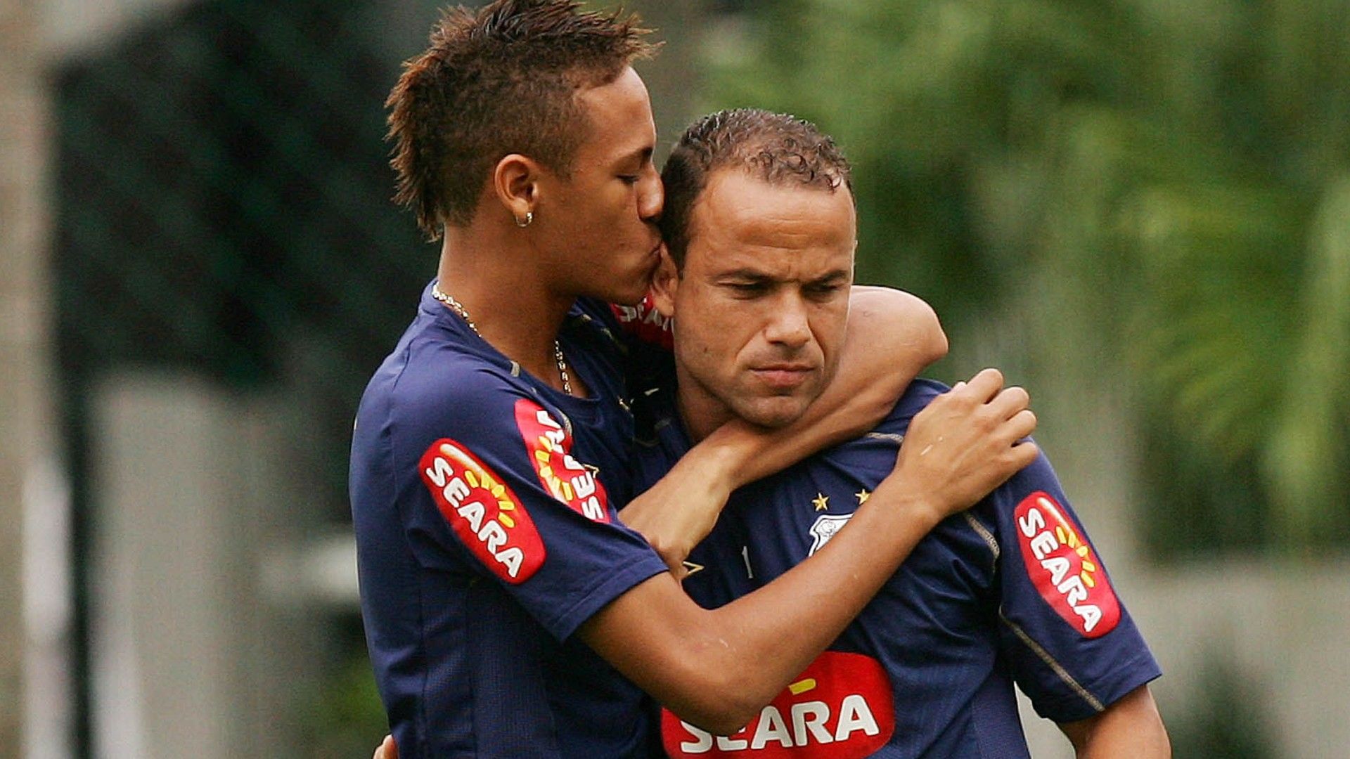 Neymar Léo Santos treino