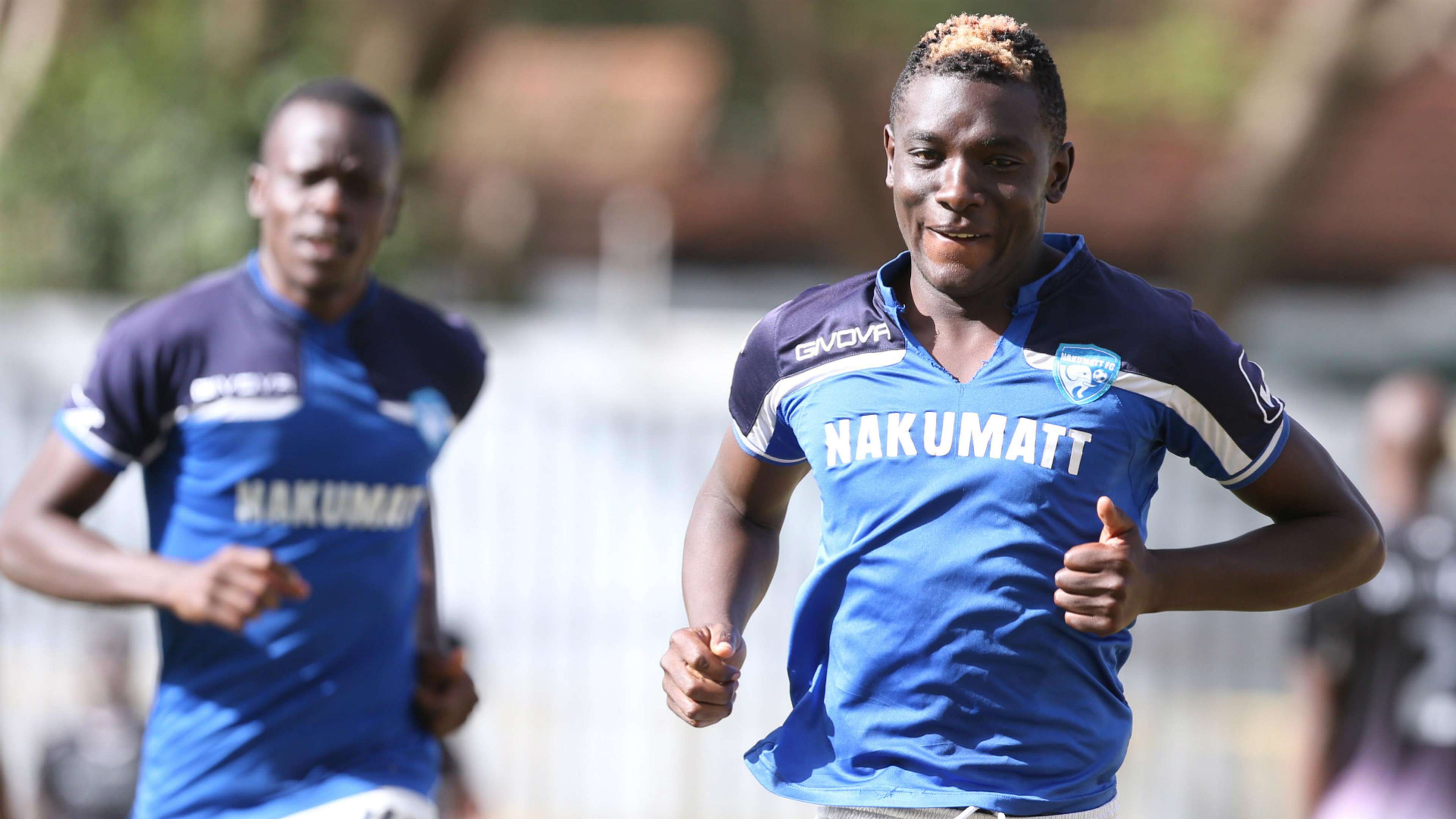 Eugine Ambulwa celebrates scoring for Nakumatt FC.