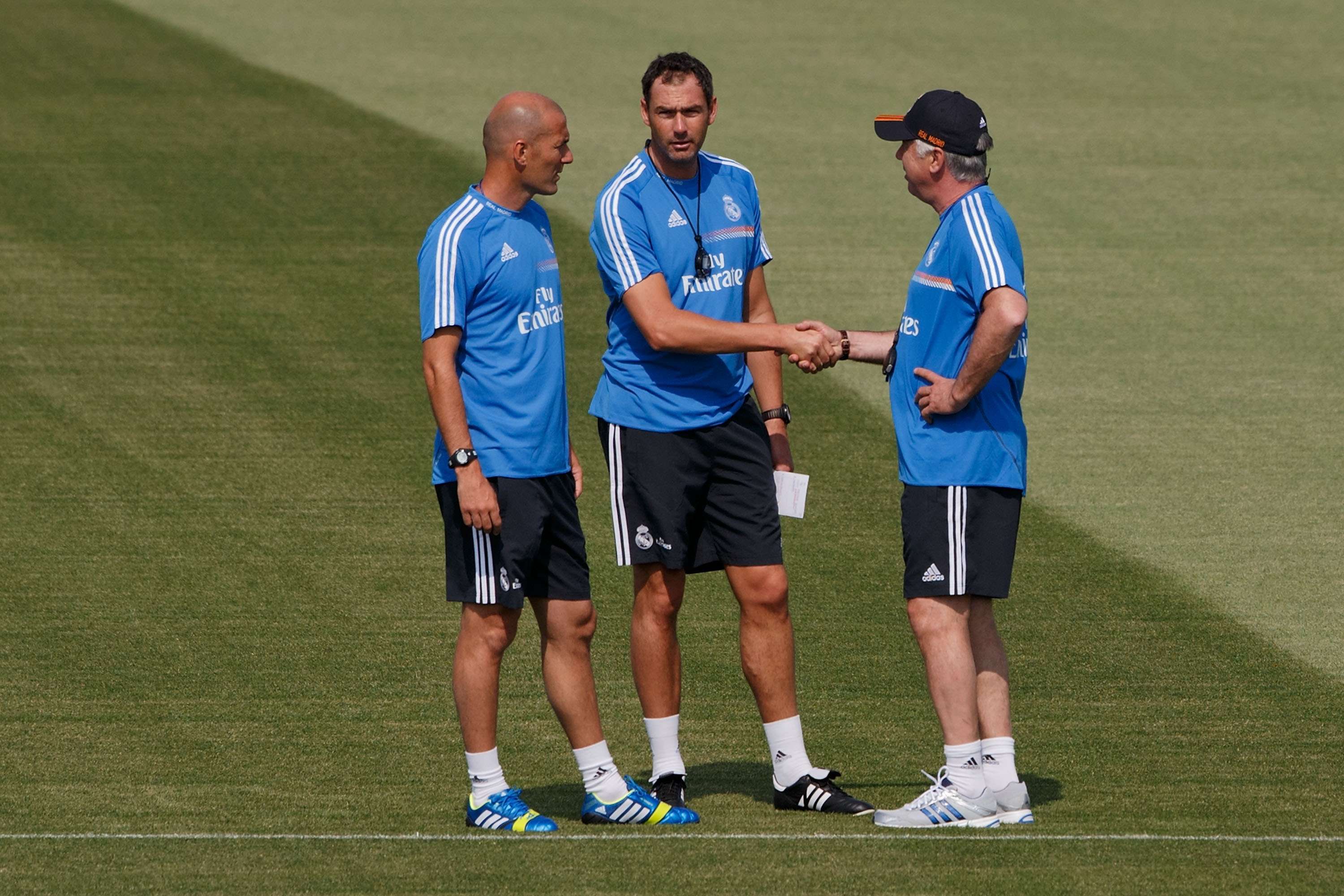 Carlo Ancelotti, Zinedine Zidane and Paul Clement, the Real Madrid coaches