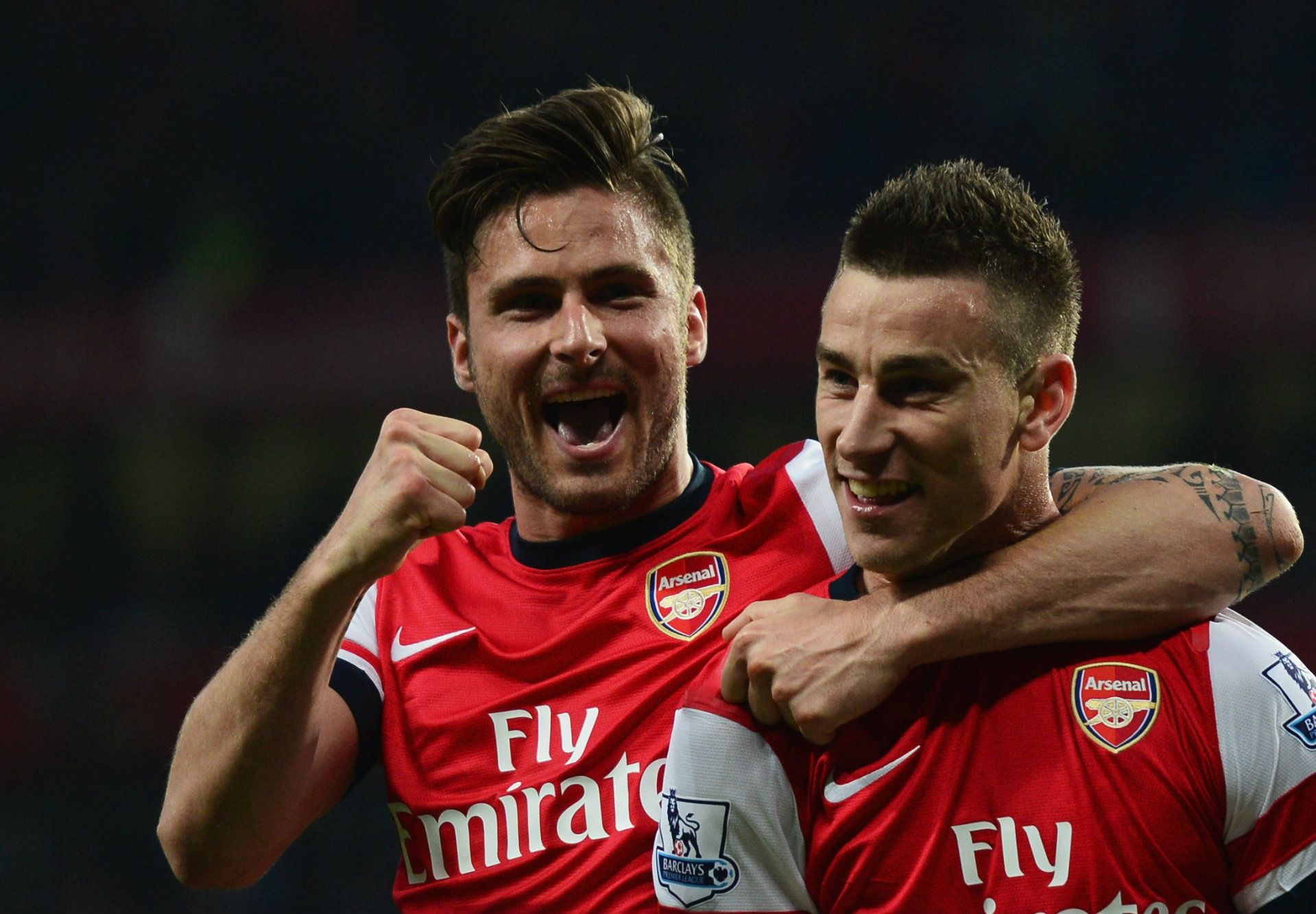 Olivier Giroud Laurent Koscielny Arsenal Premier League