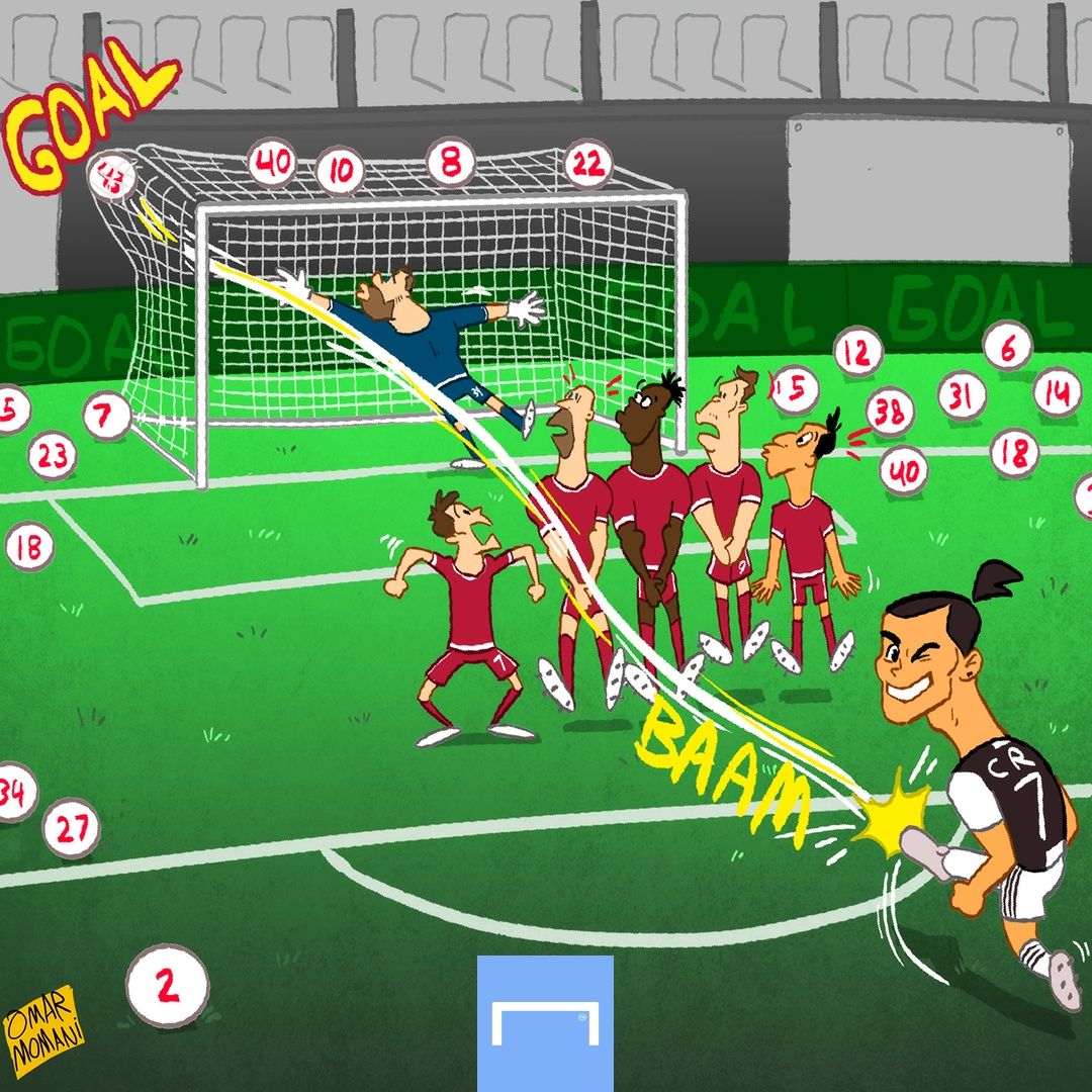 After 43 attempts, today Cristiano Ronaldo finally scored his first free-kick for Juventus