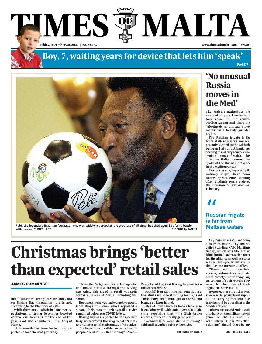 Capa Times of Malta Pelé