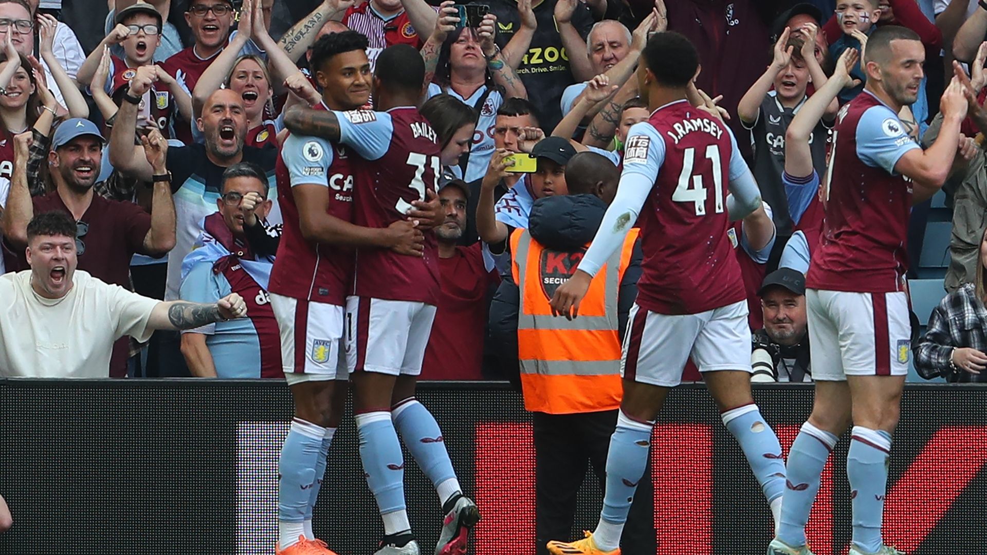Aston Villa celebrating