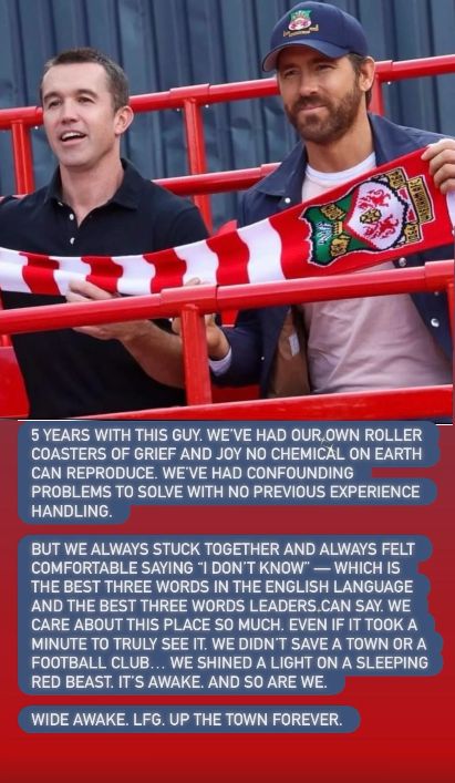 Ryan Reynolds Wrexham Rob Mac five years 2026