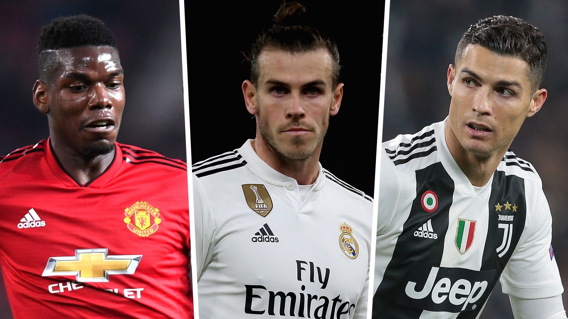 Paul Pogba Gareth Bale Cristiano Ronaldo