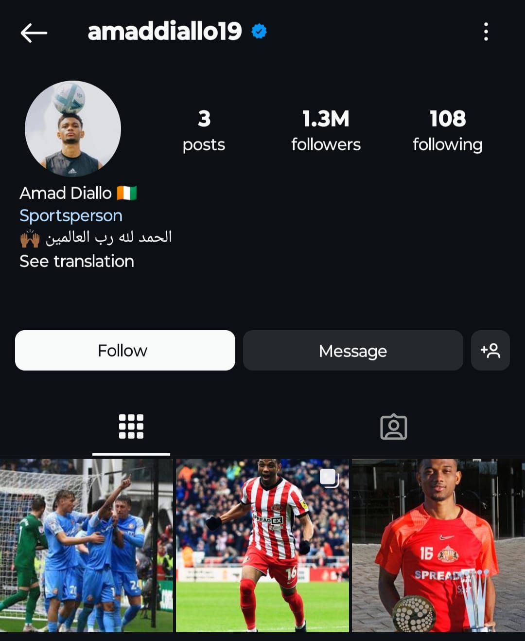 Amad Diallo Instagram