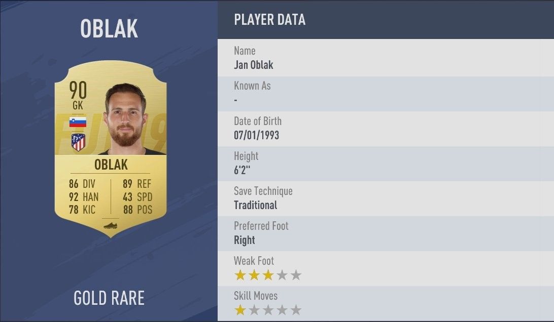 FIFA 19 4 Oblak