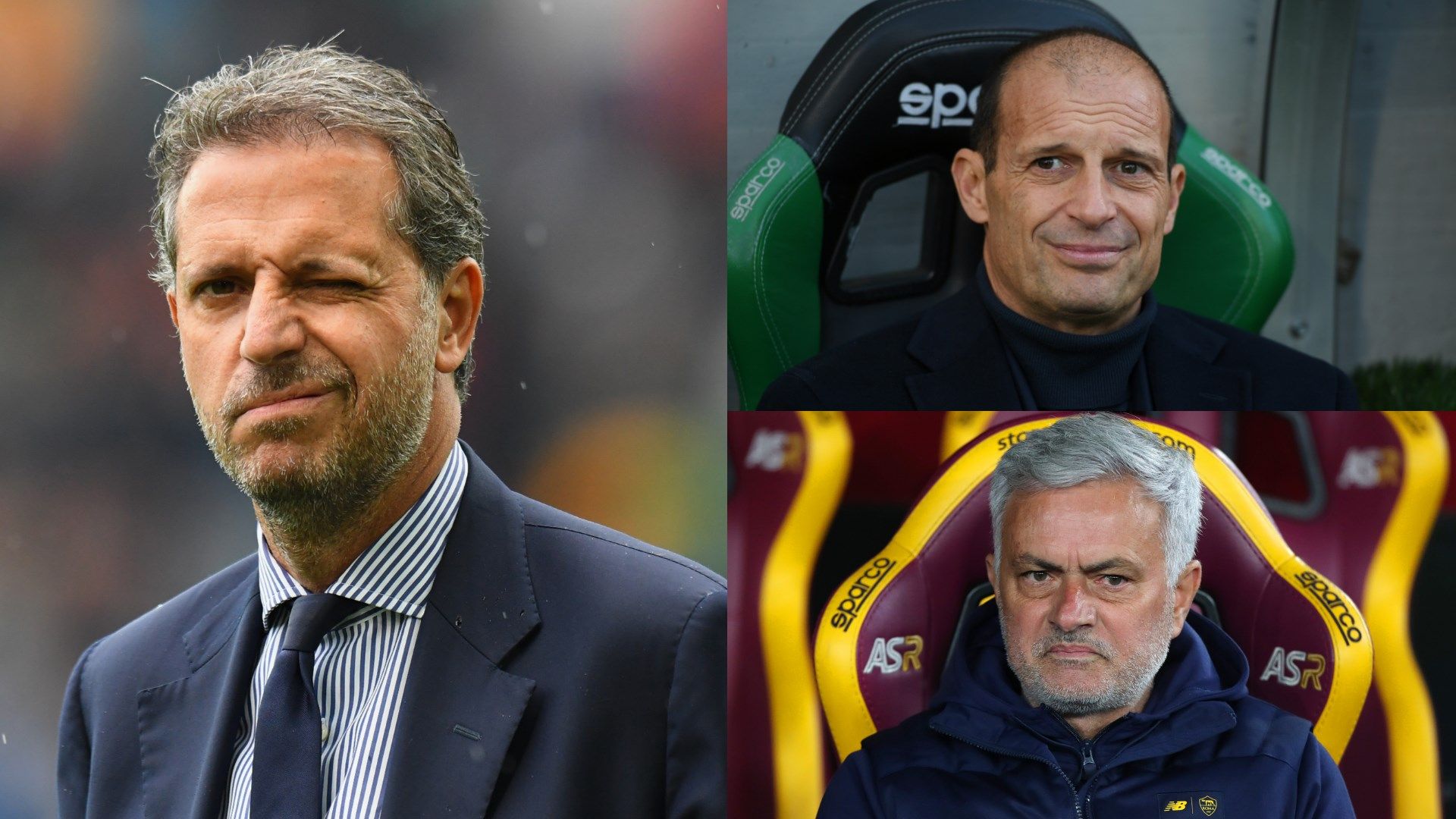 Fabio Paratici Massimiliano Allegri Jose Mourinho Juventus GFX