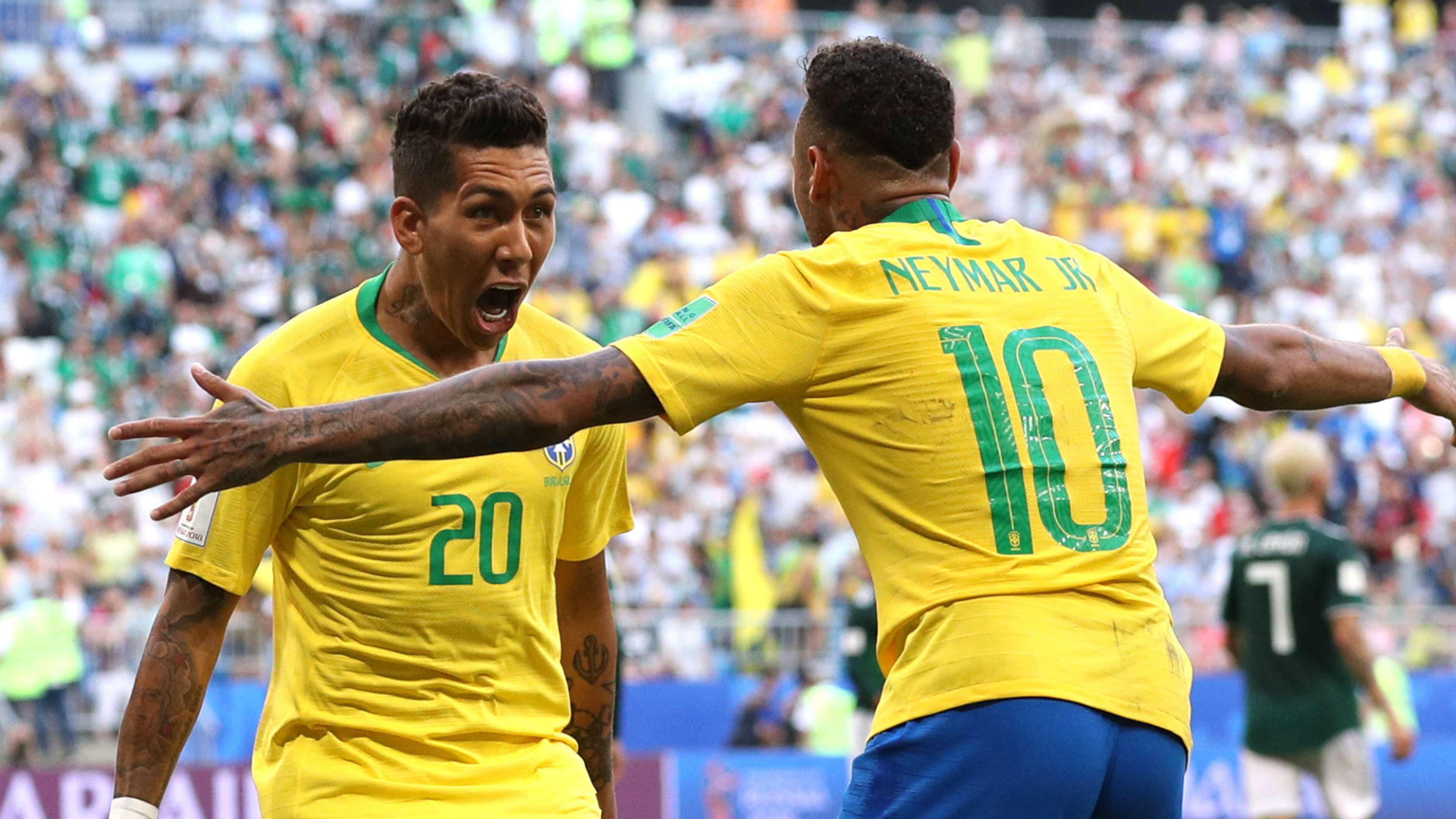 Roberto Firmino Neymar Brazil 2018