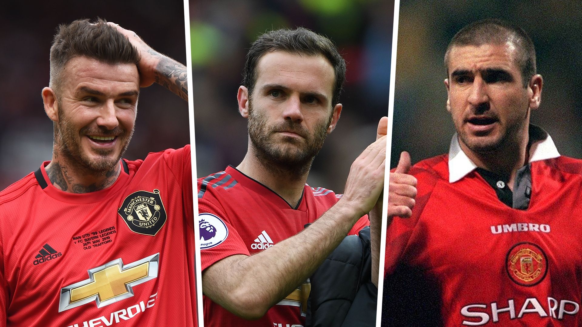 David Beckham, Juan Mata, Eric Cantona