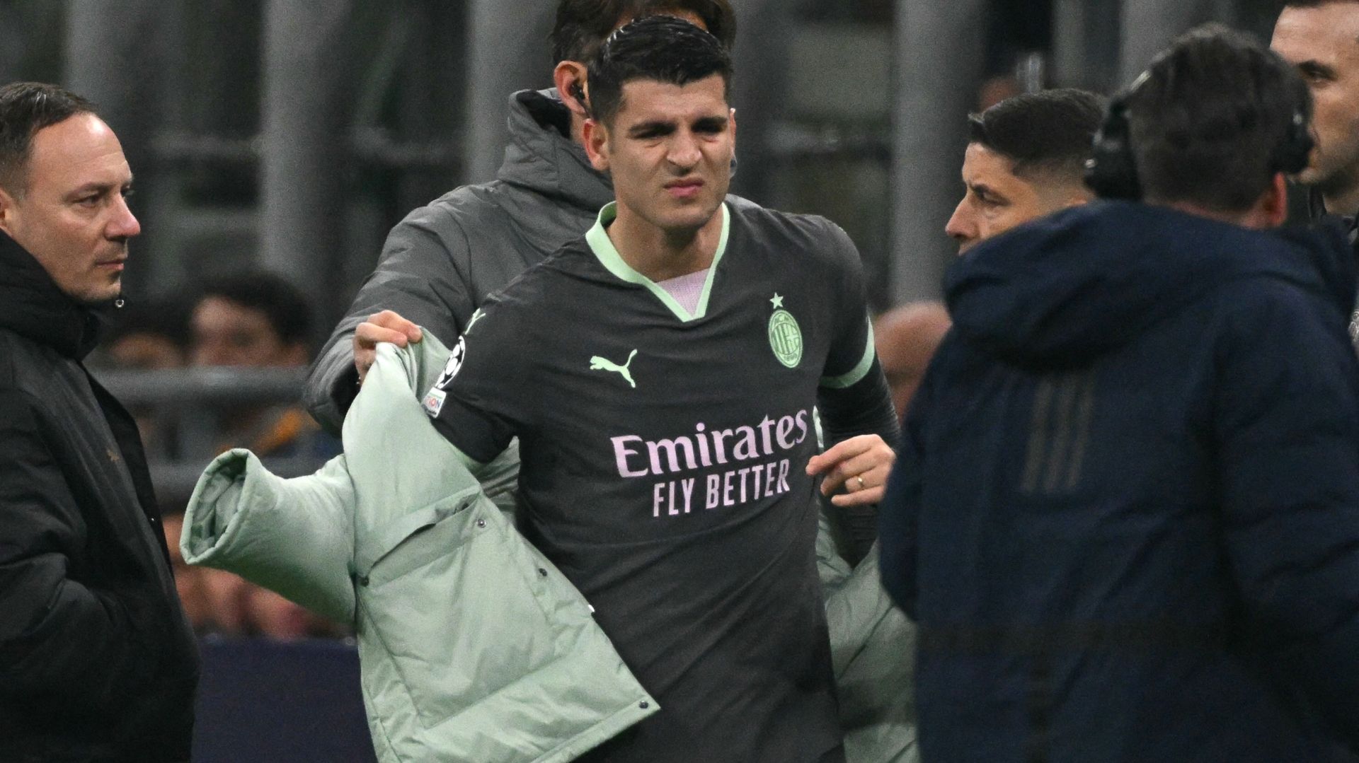 Alvaro Morata injury Milan Crvena Zvezda 11122024