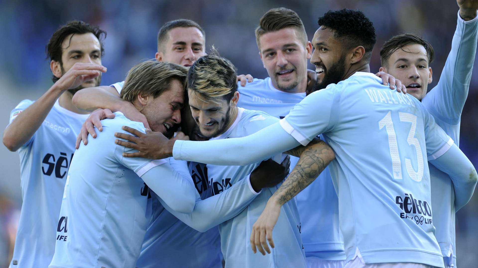 Lazio celebrating Serie A