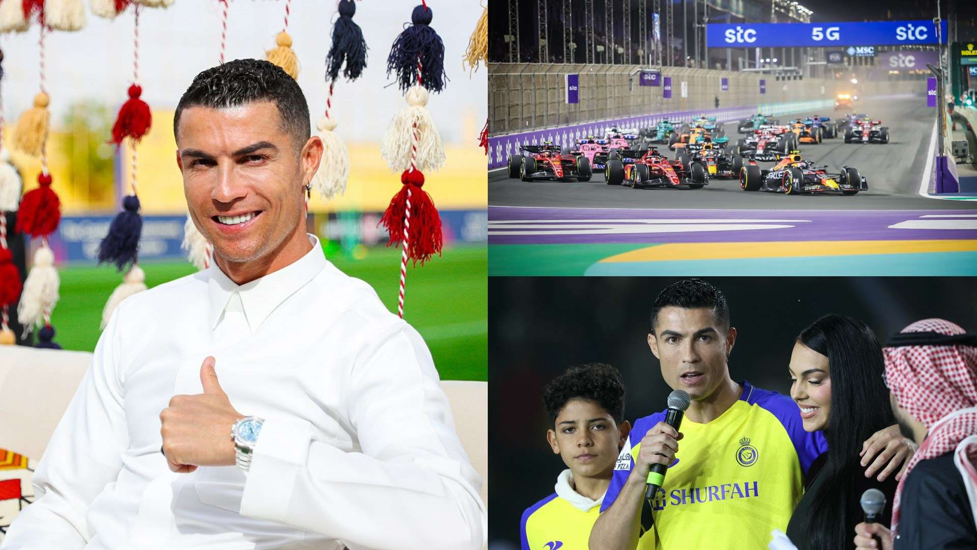 Cristiano Ronaldo family Saudi Arabia GP split