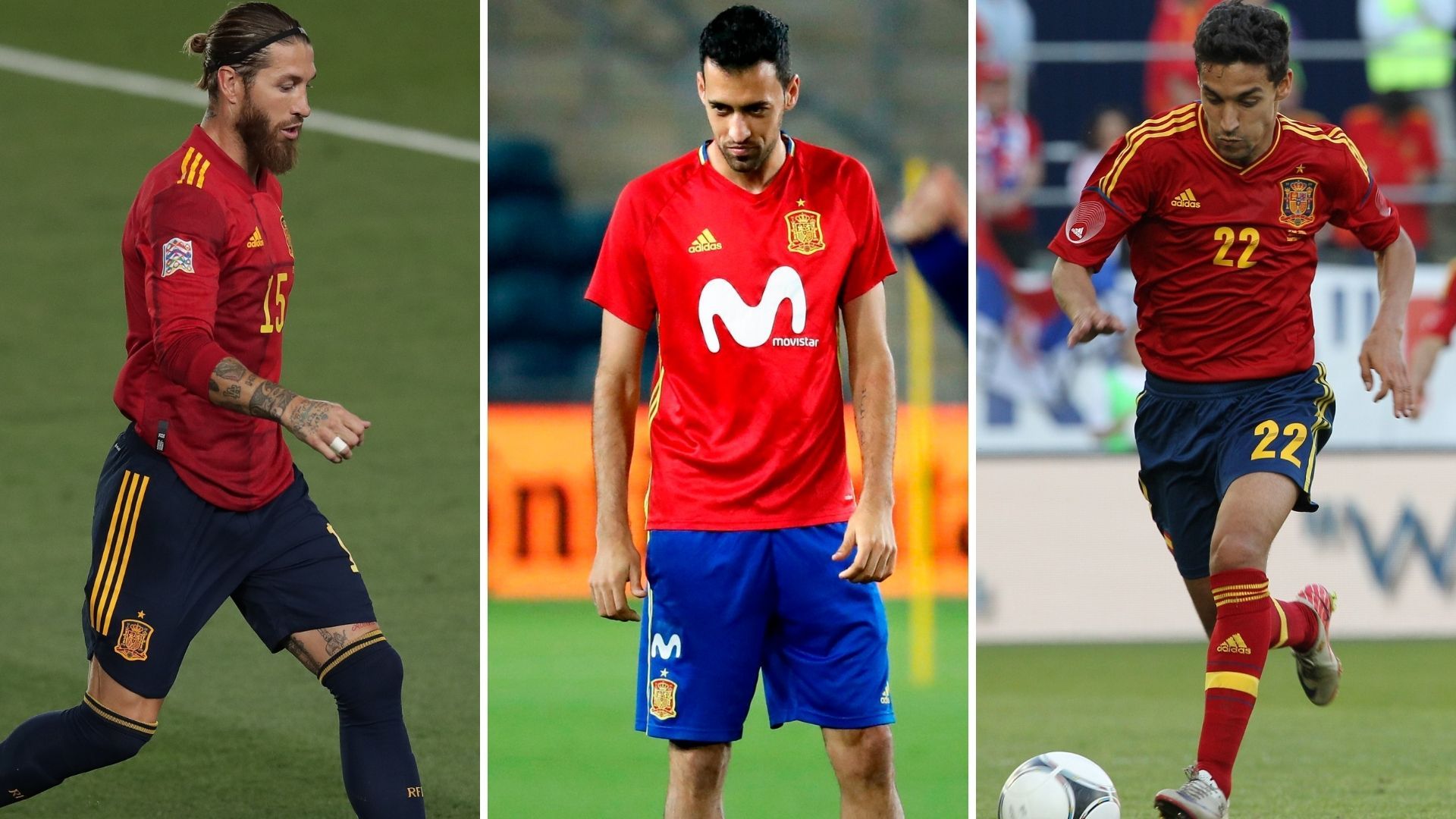 Ramos, Busquets y Navas, España