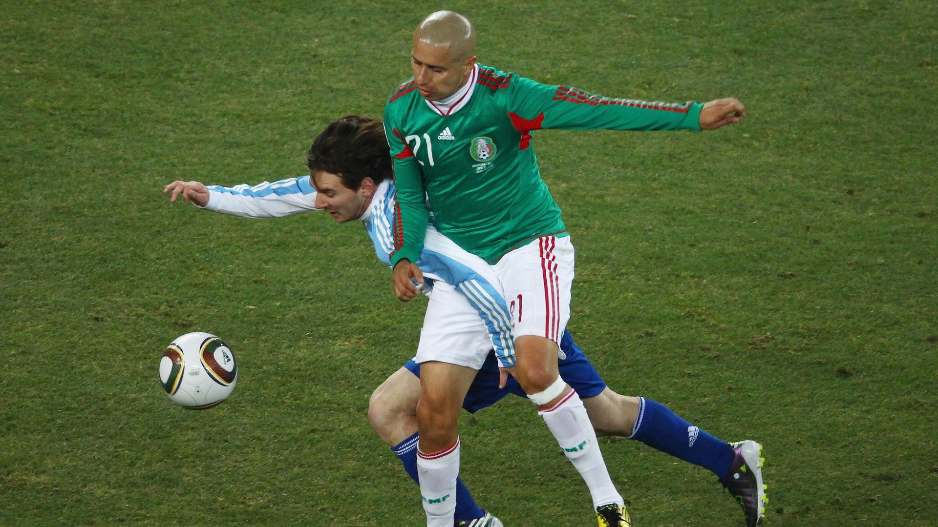 Adolfo Bautista Lionel Messi México Argentina Sudáfrica 2010
