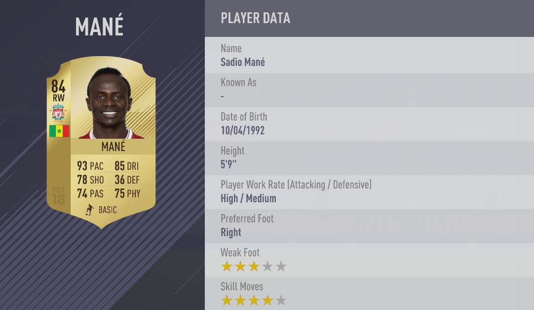 Mane FIFA 18