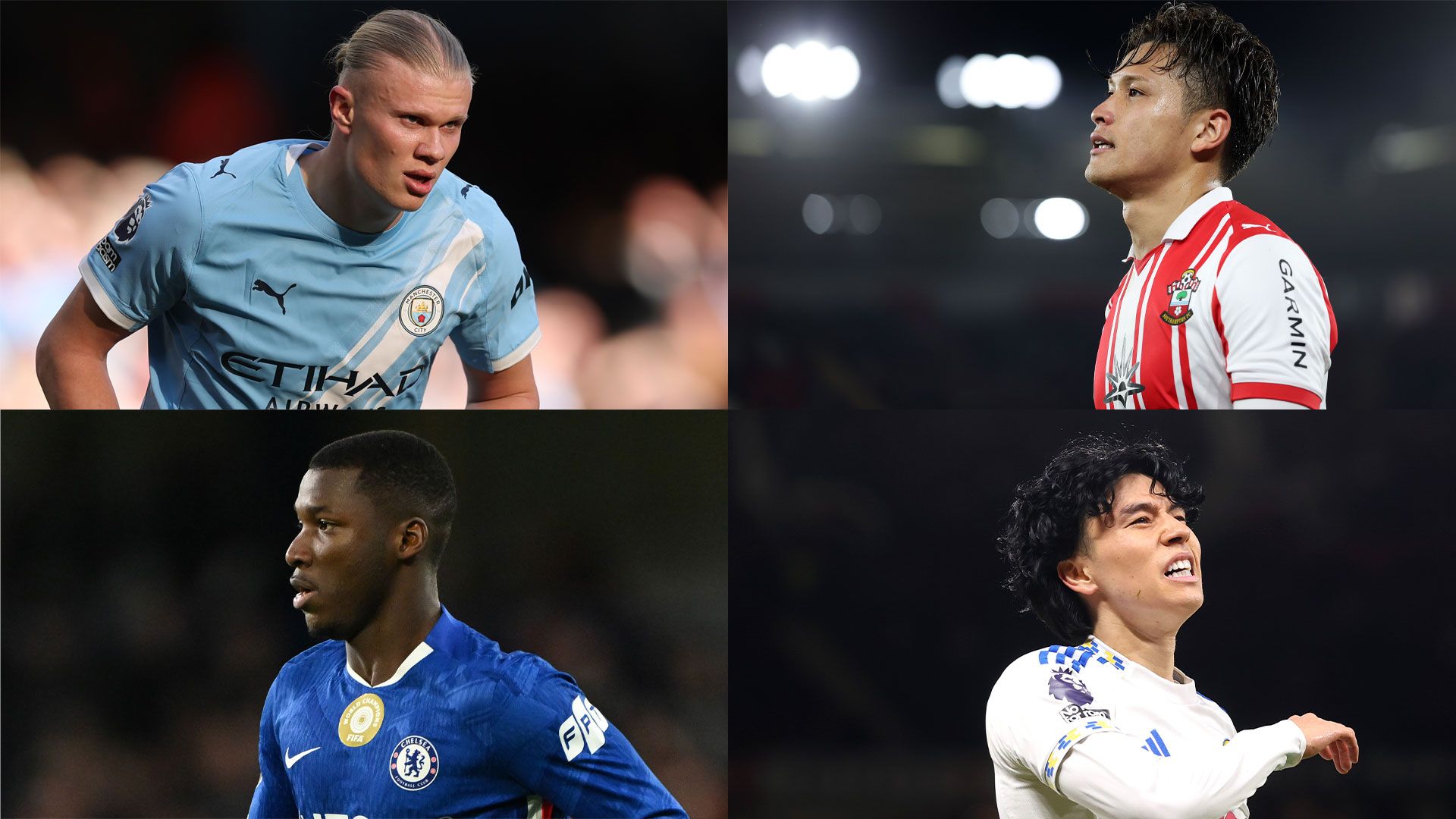 Haaland tanaka Caicedo matsuki