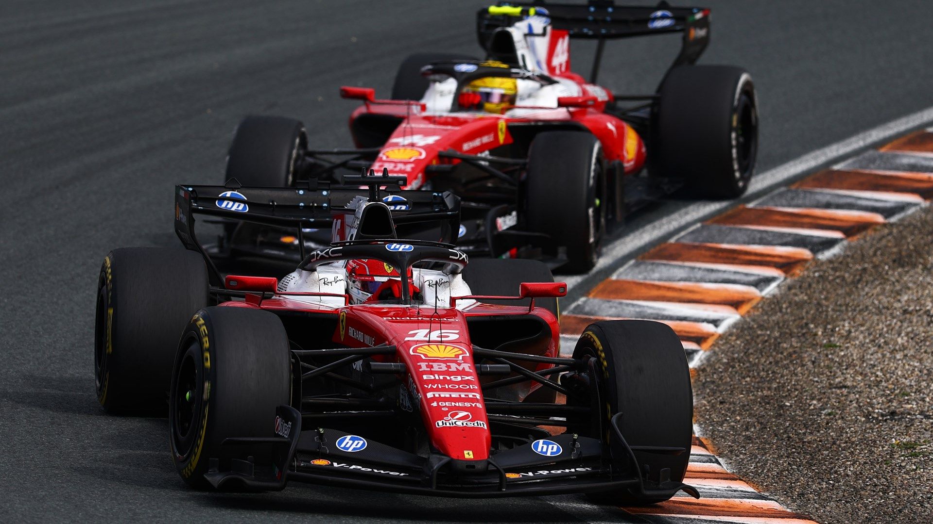 Leclerc Hamilton Ferrari F1