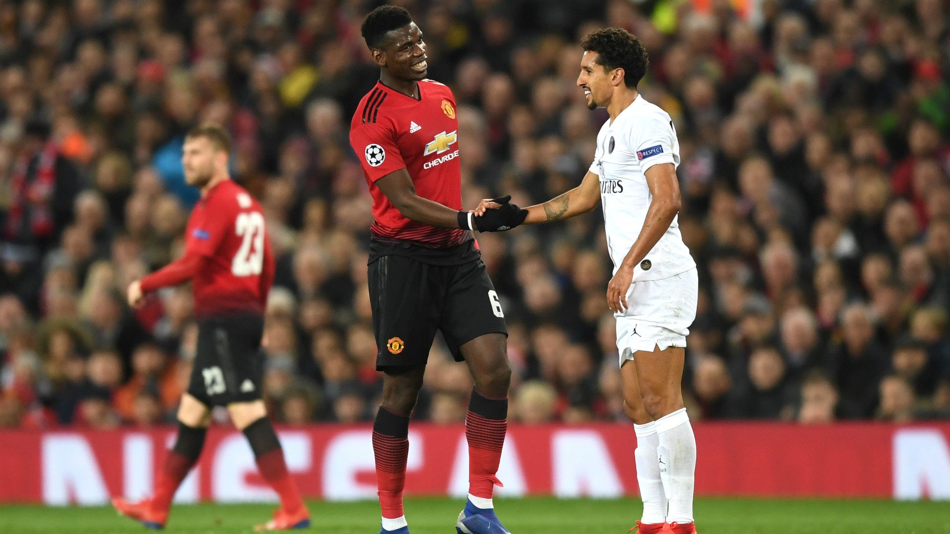 Paul Pogba Marquinhos Manchester United PSG Champions League 12022018