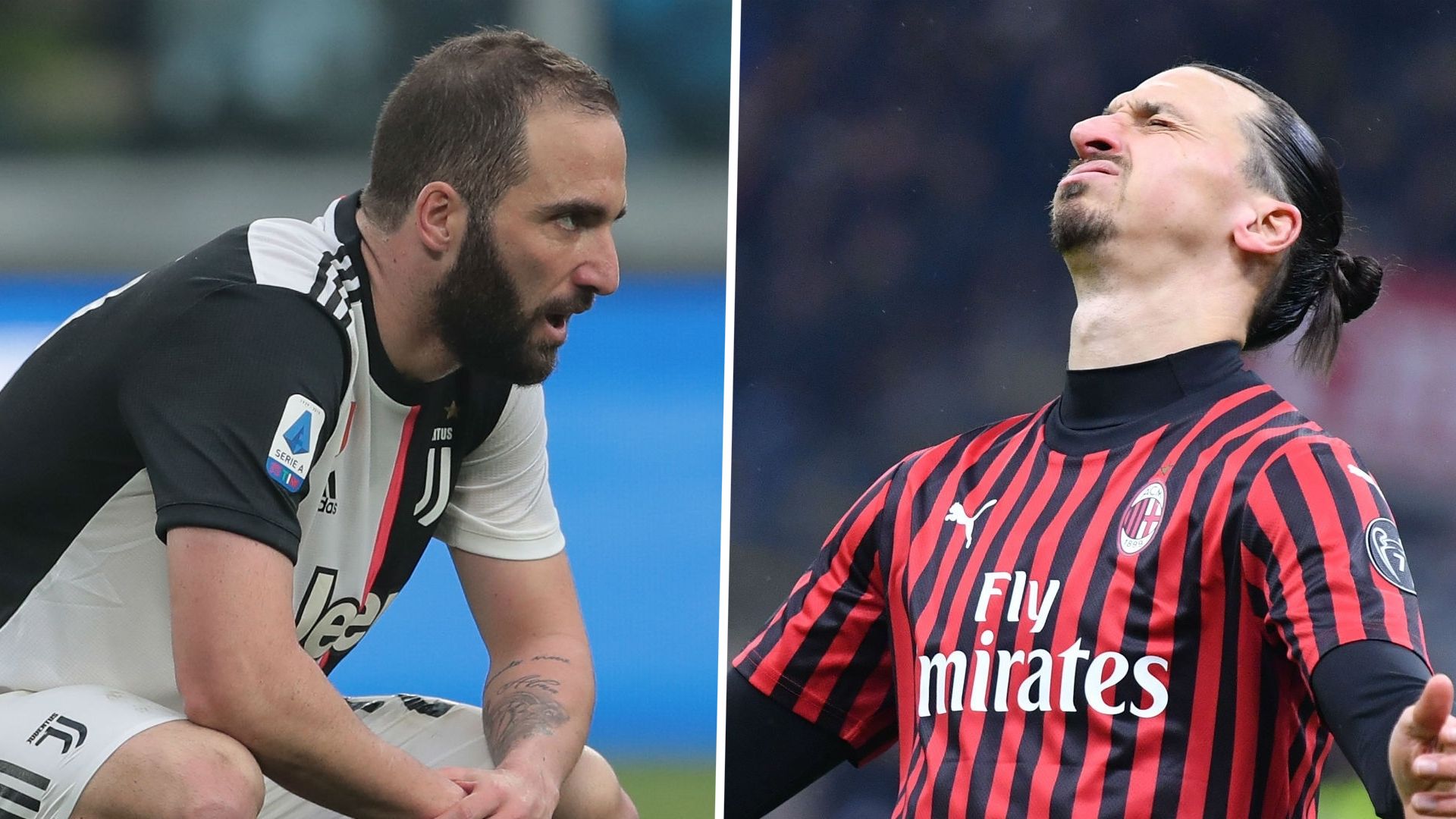 Gonzalo Higuain Zlatan Ibrahimovic Juventus Milan 2020