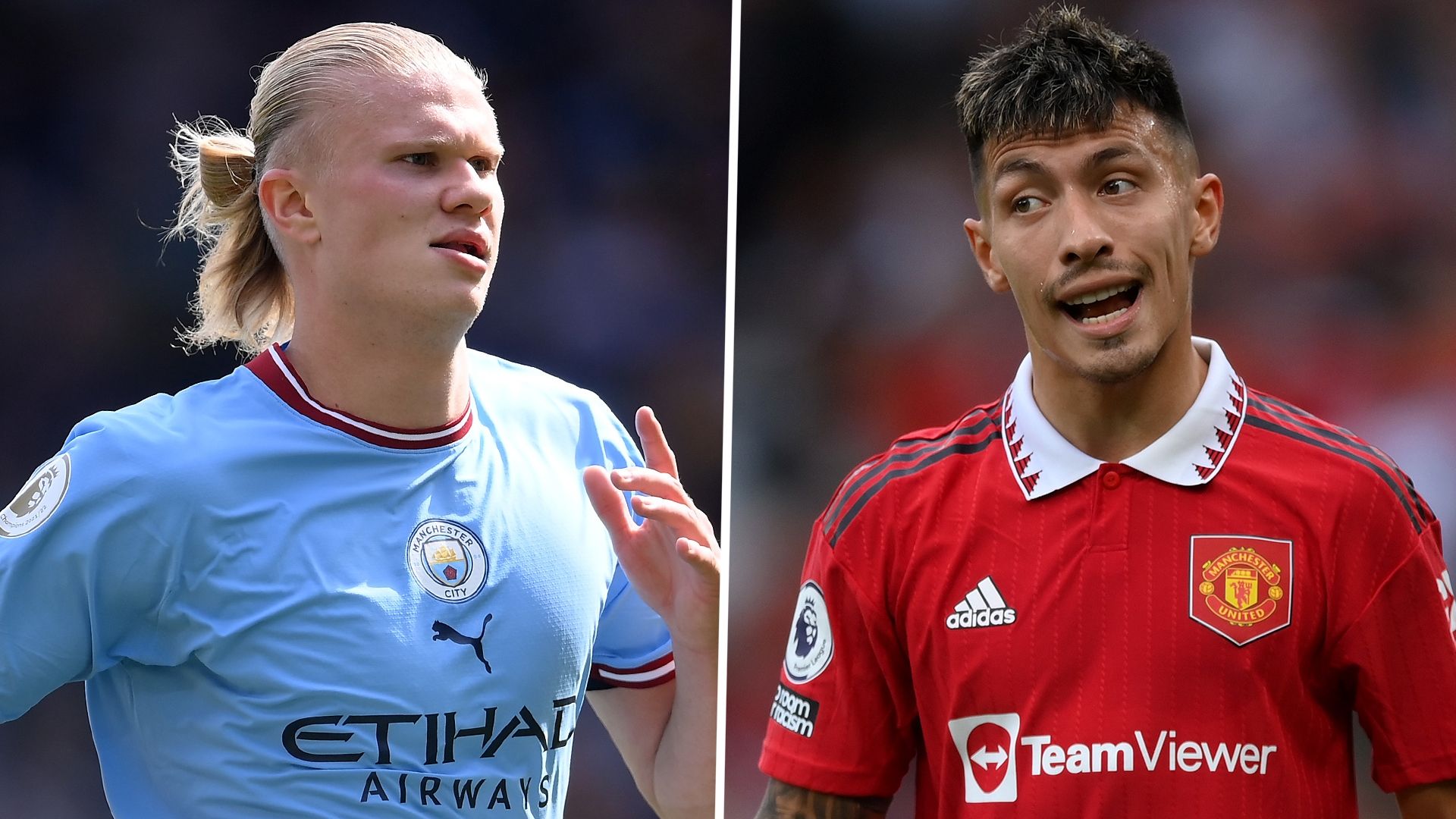 Erling Haaland Lisandro Martinez Man City Man Utd 2022-23