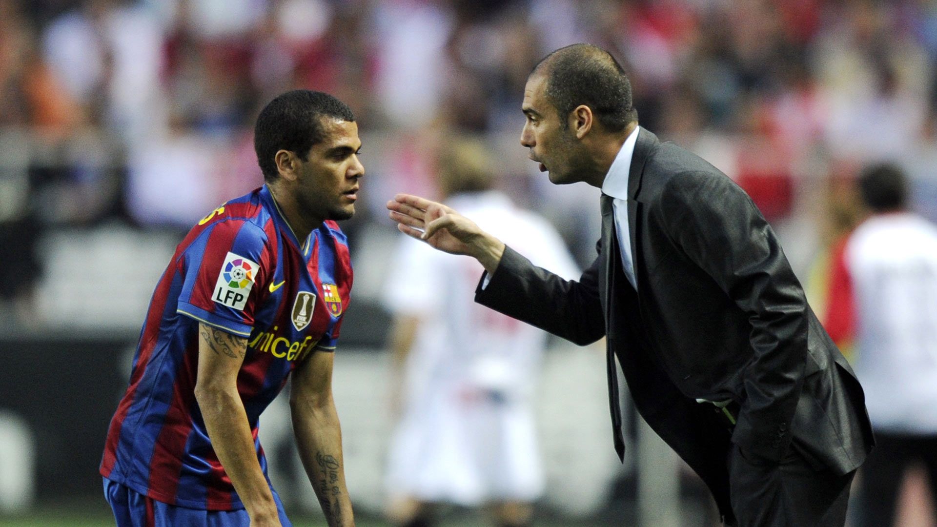 Dani Alves Josep Pep Guardiola FC Barcelona Barca 08052010