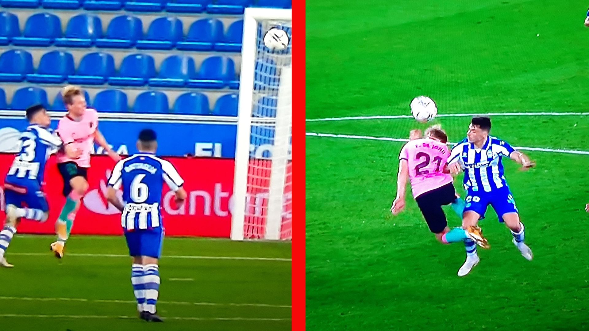 De Jong, posible penalti en el Alavés vs. Barcelona