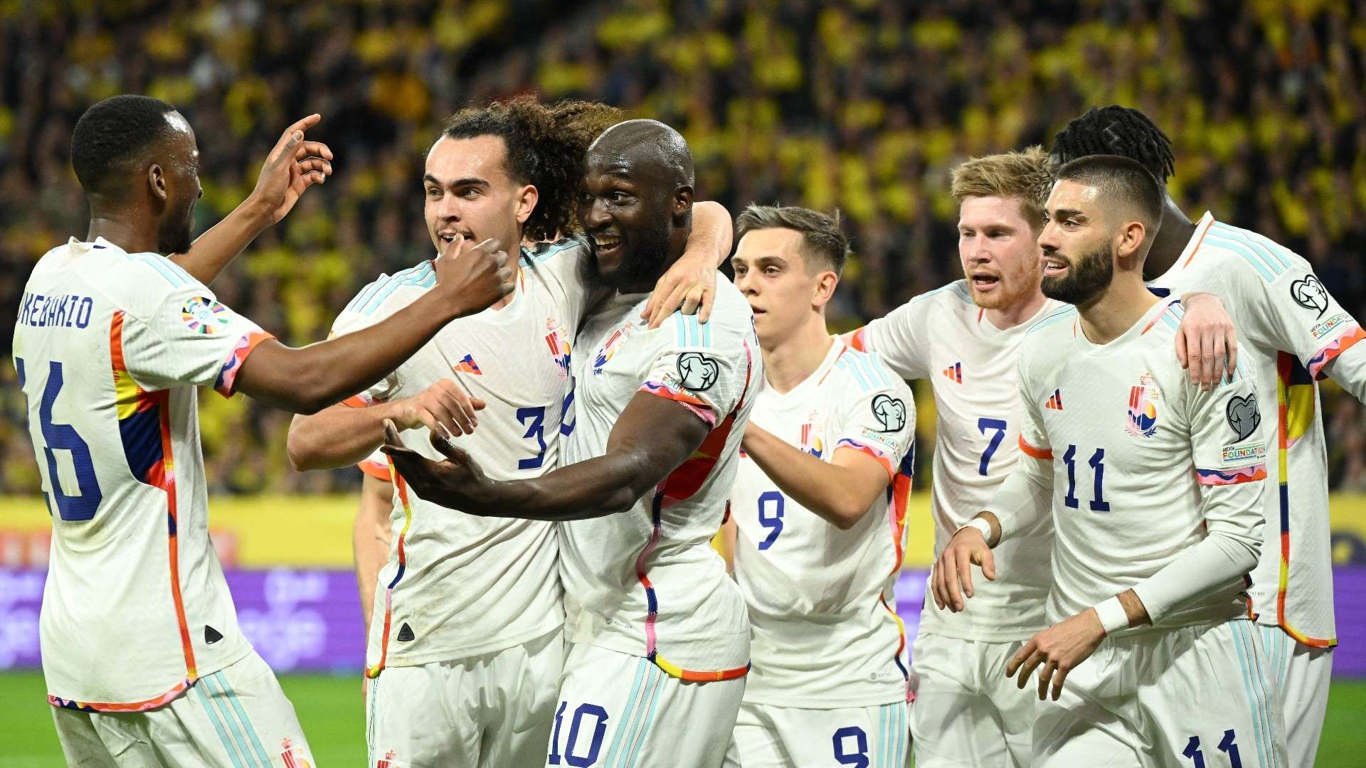 Sweden vs Belgium team celebrate 2023