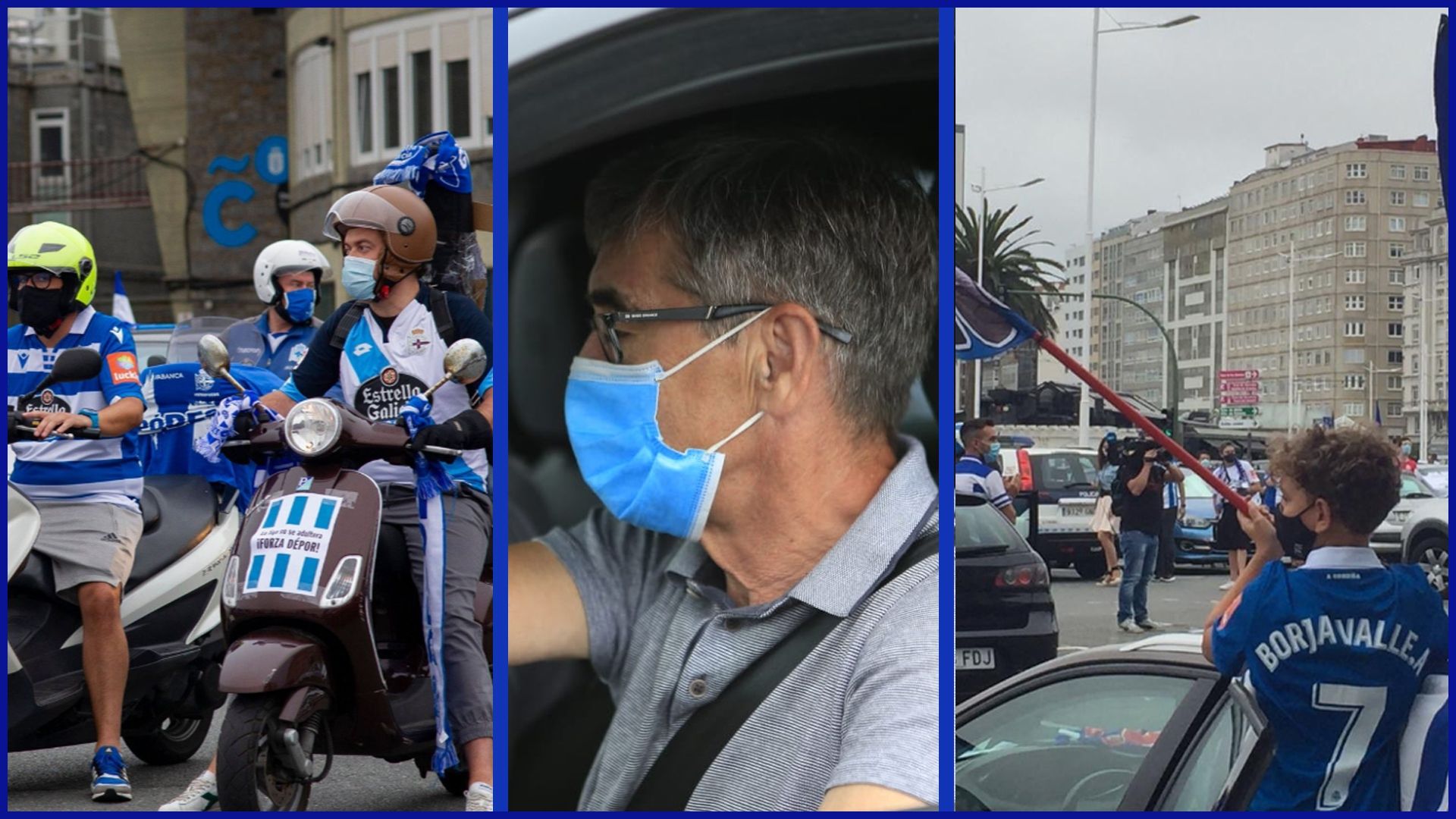 Fernando Vázquez y aficionados del Deportivo