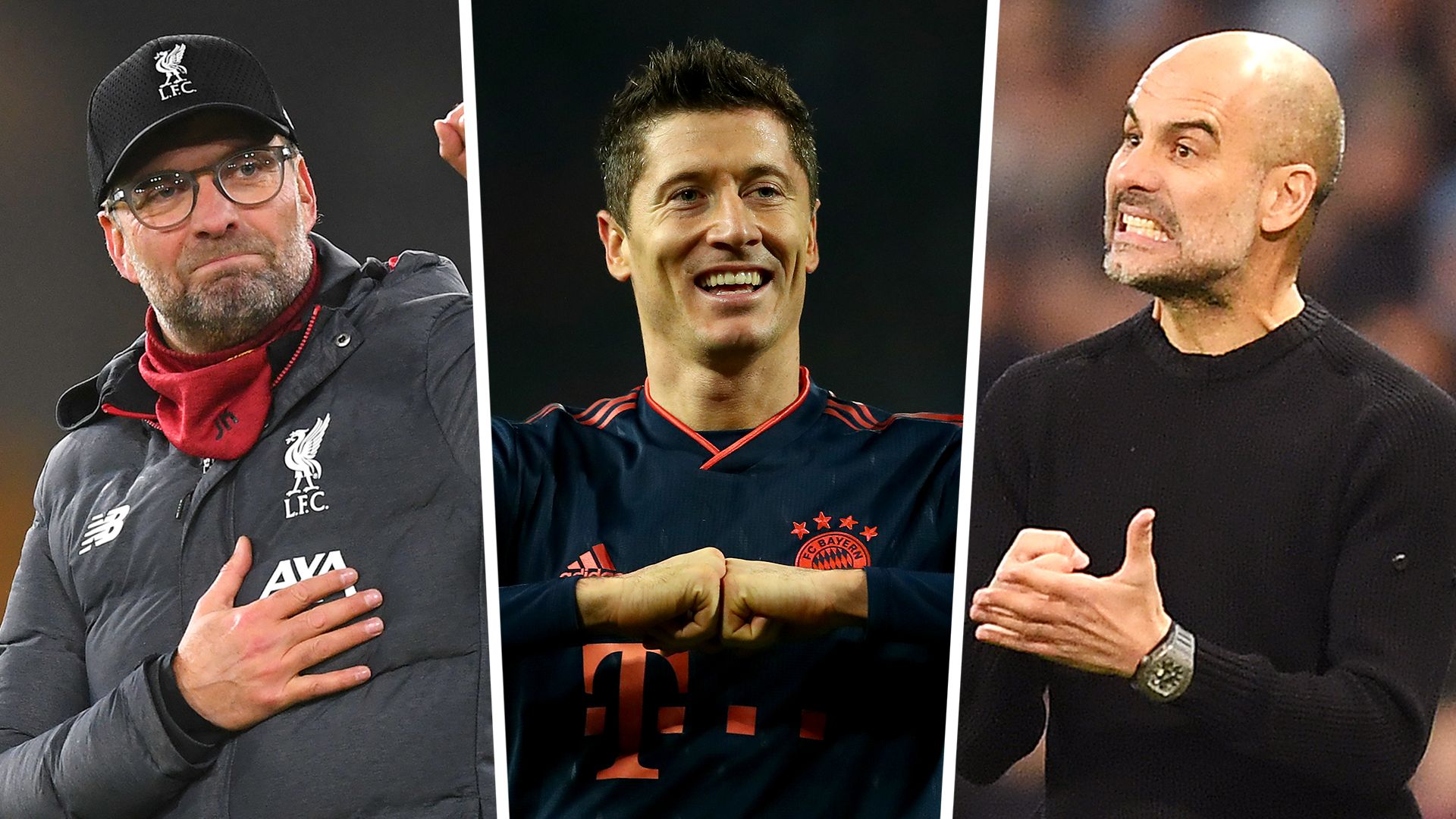 Jurgen Klopp Robert Lewandowski Pep Guardiola