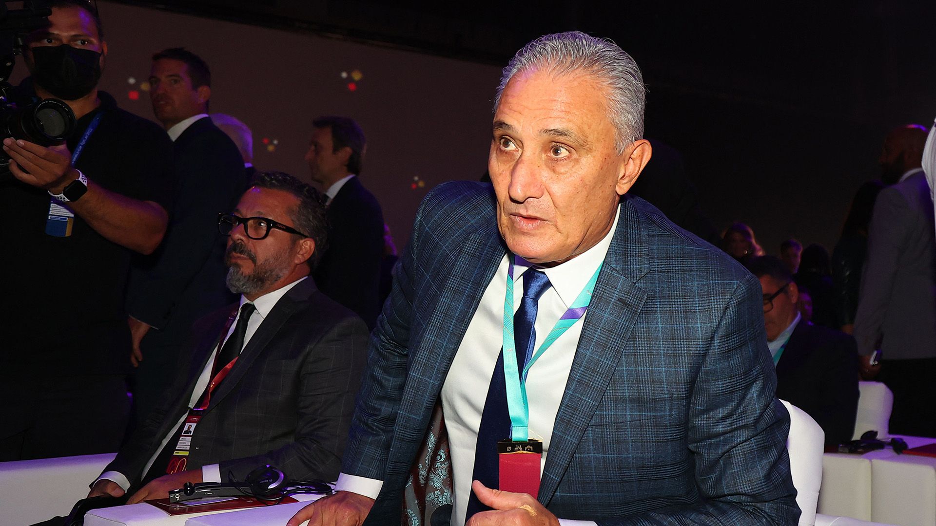 Tite e Cléber Xavier, Brasil no sorteio da Copa do Mundo 2022