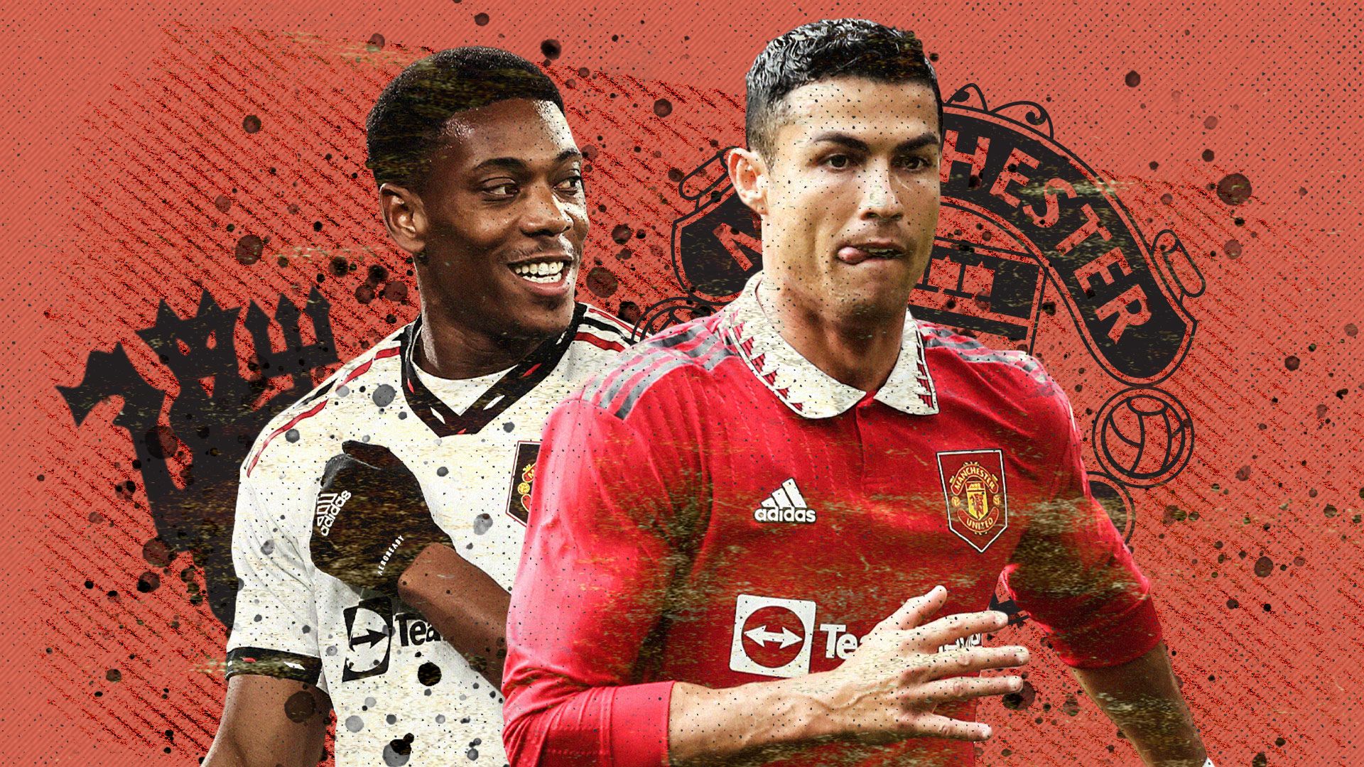 Anthony Martial Cristiano Ronaldo Man Utd battles GFX