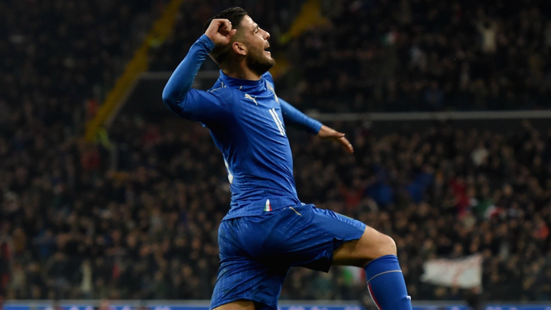 Lorenzo Insigne celebrates his scoring Italy Spain friendly 24032016