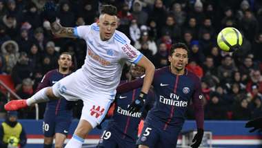 Lucas Ocampos Marquinhos PSG Marseille Ligue 1 25022018