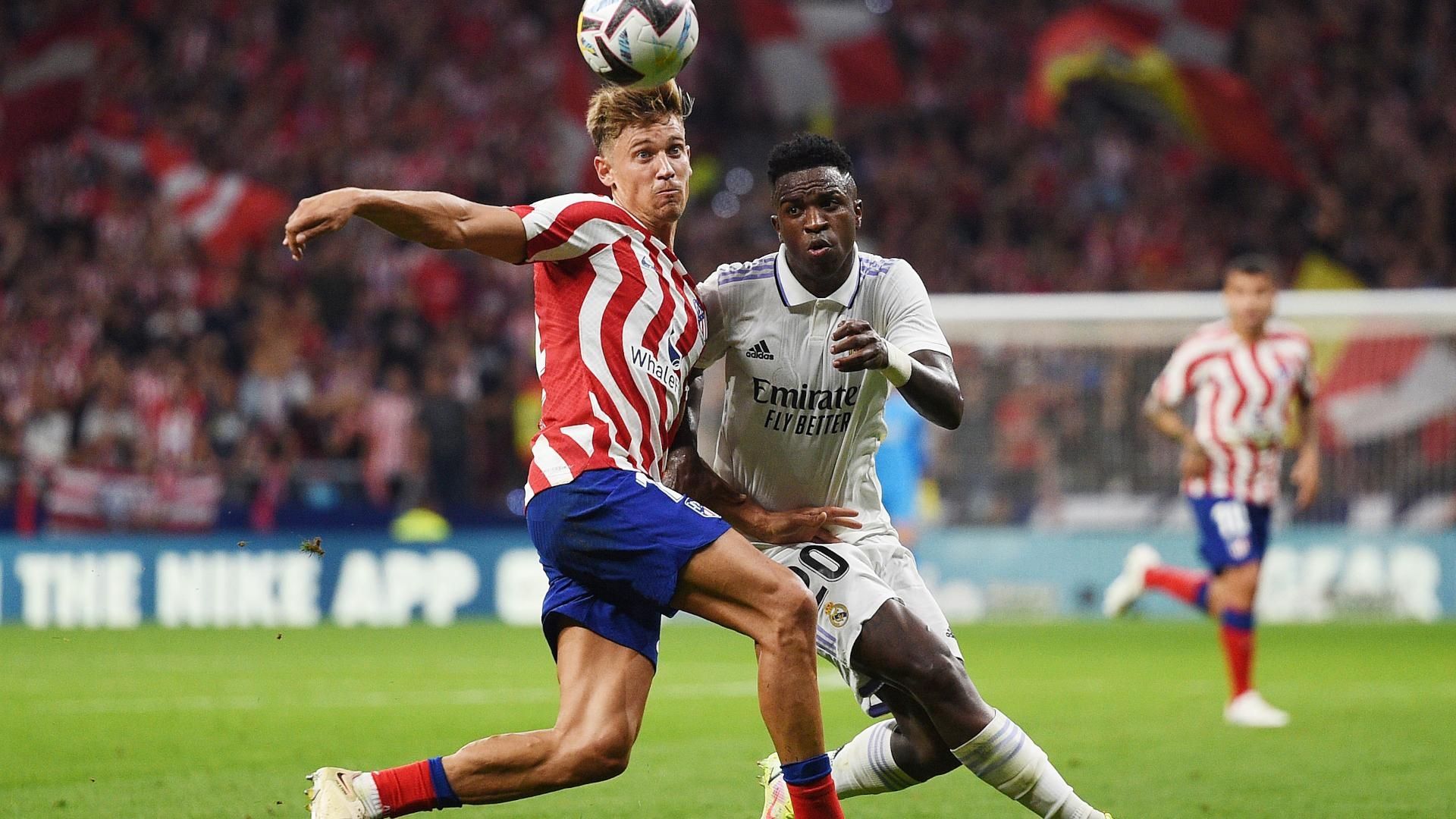 Vinicius Junior, Marcos Llorente, Atletico Madrid v Real Madrid, La Liga 2022/23