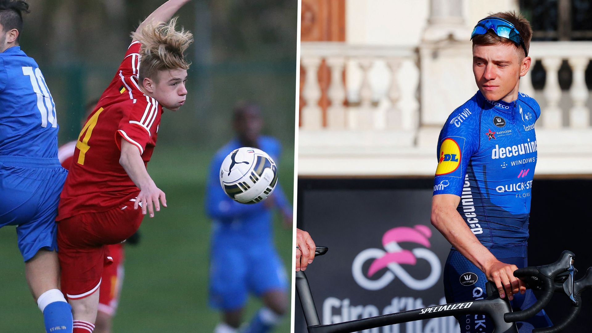 GFX Remco Evenepoel Belgium Fußball Radsport