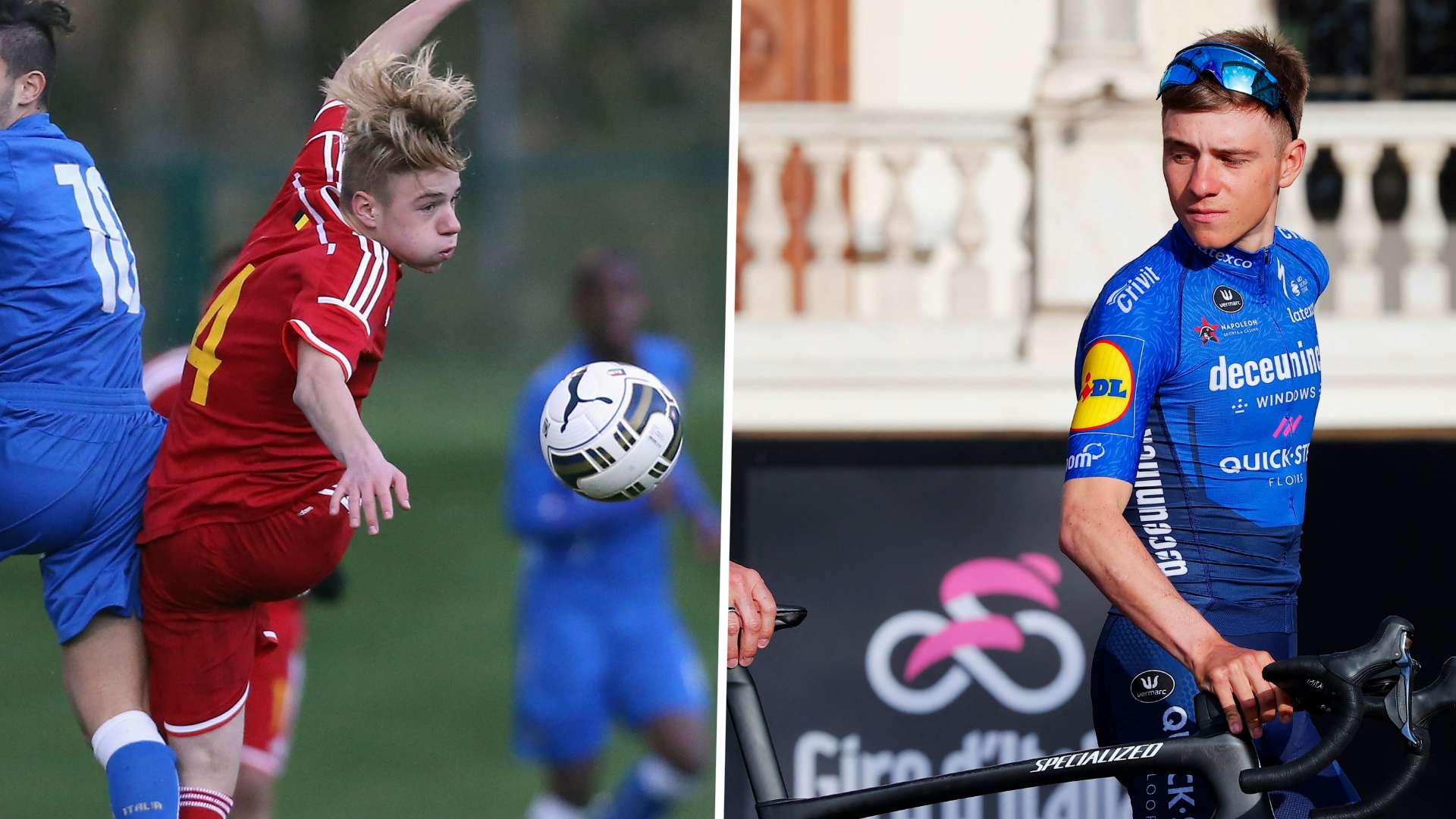 GFX Remco Evenepoel Belgium Fußball Radsport