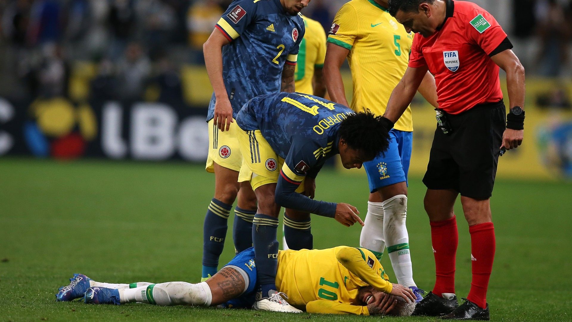 Neymar Juan Cuadrado Brazil Colombia