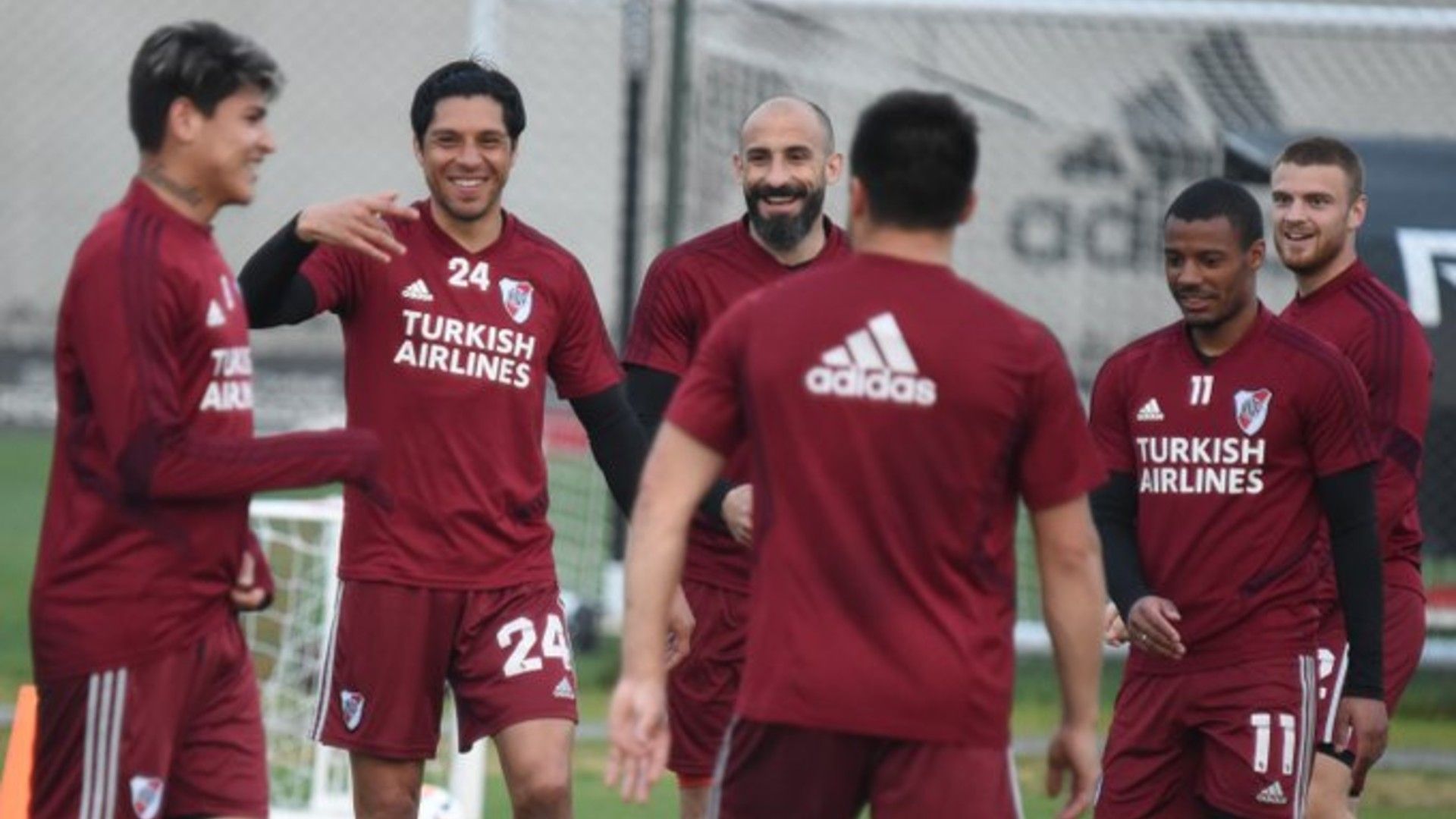 Enzo Perez Javier Pinola Nicolas De la Cruz Entrenamiento River 27082020