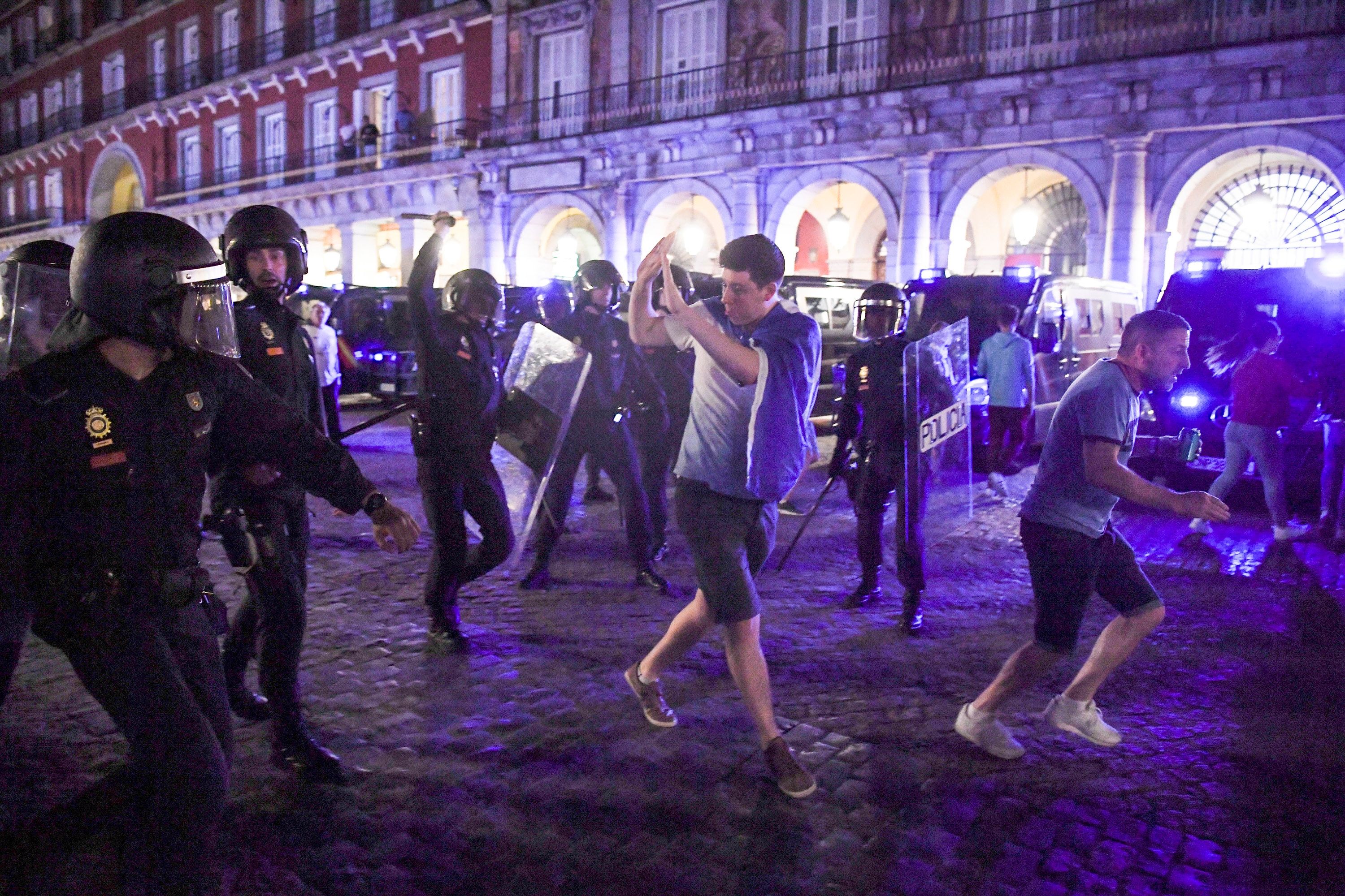 Leicester fans in Madrid