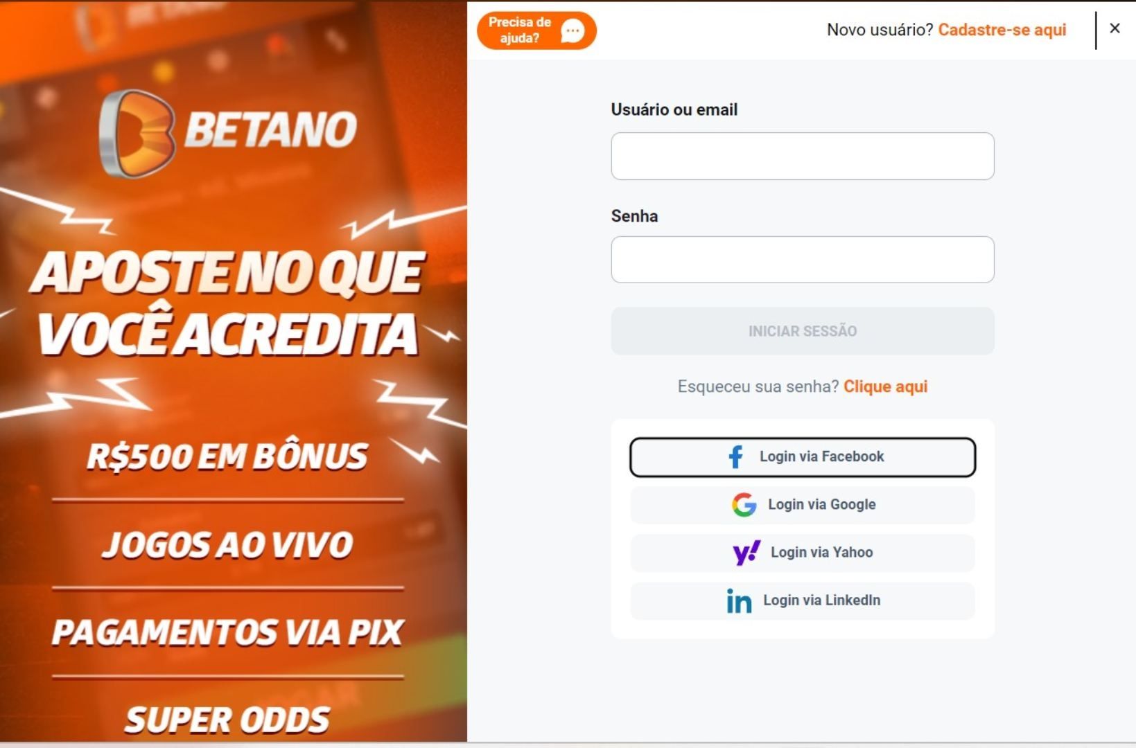 betano login