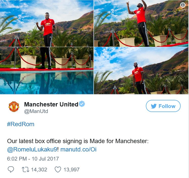 Lukaku Manchester United Tweet