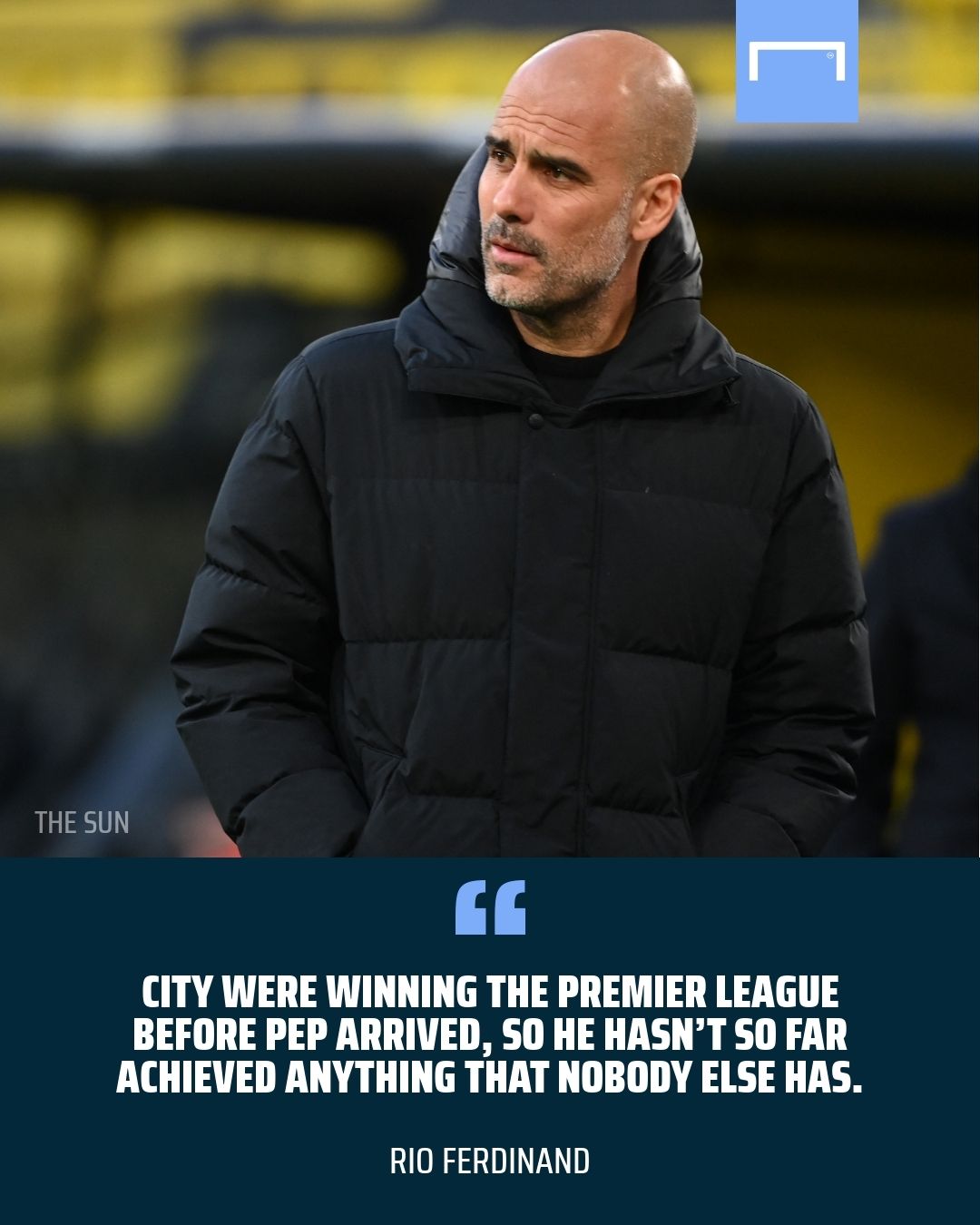 Pep Guardiola Rio Ferdinand Man City GFX