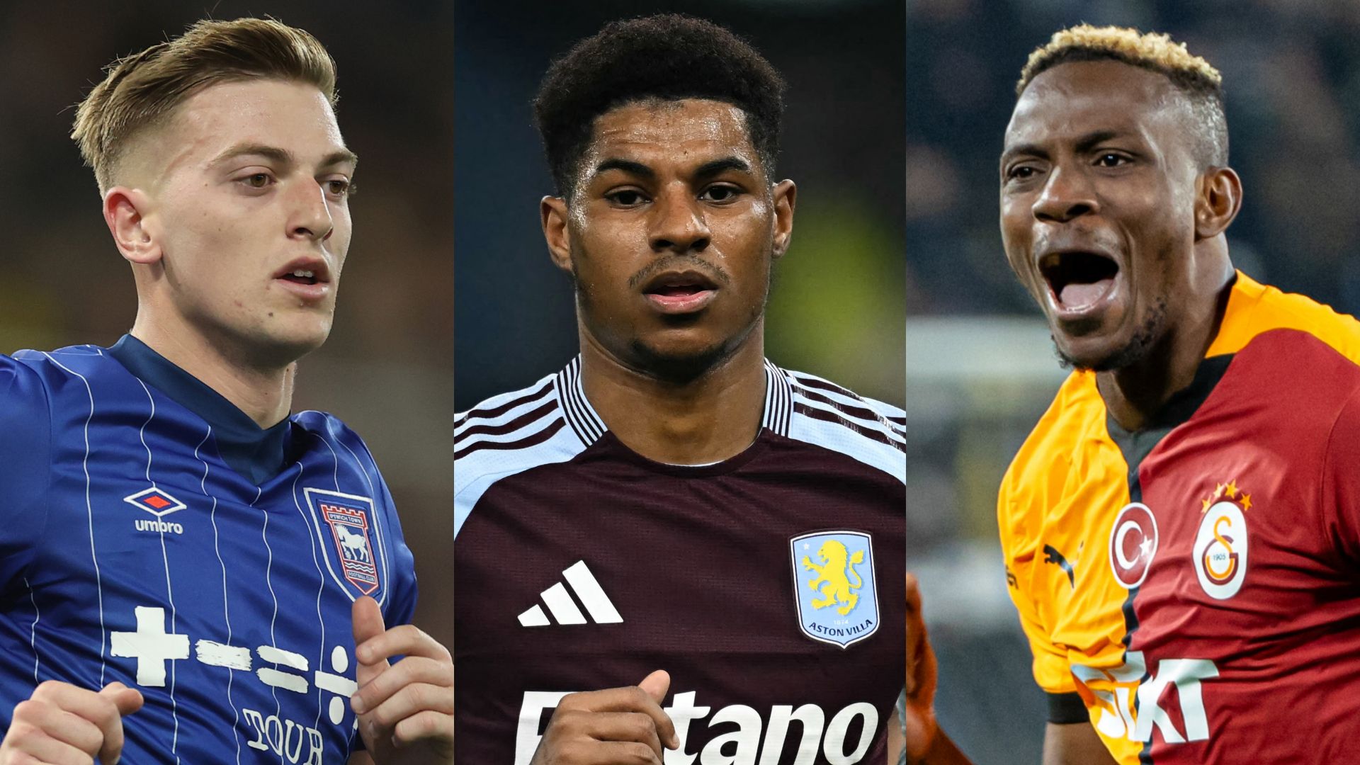 Liam Delap Marcus Rashford Victor Osimhen