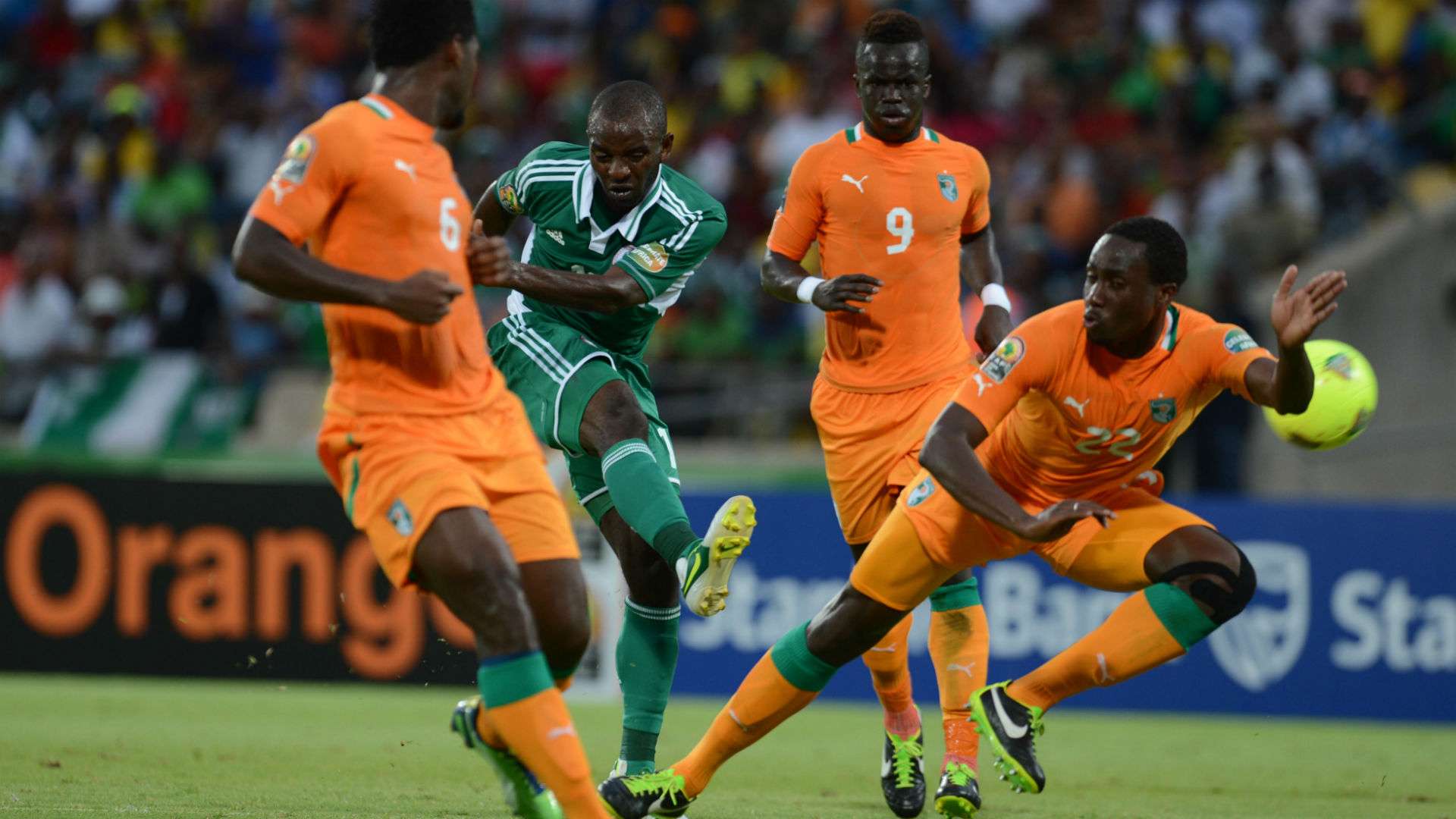 Sunday Mba scores winning goal against Cote d'Ivoire at Afcon 2013
