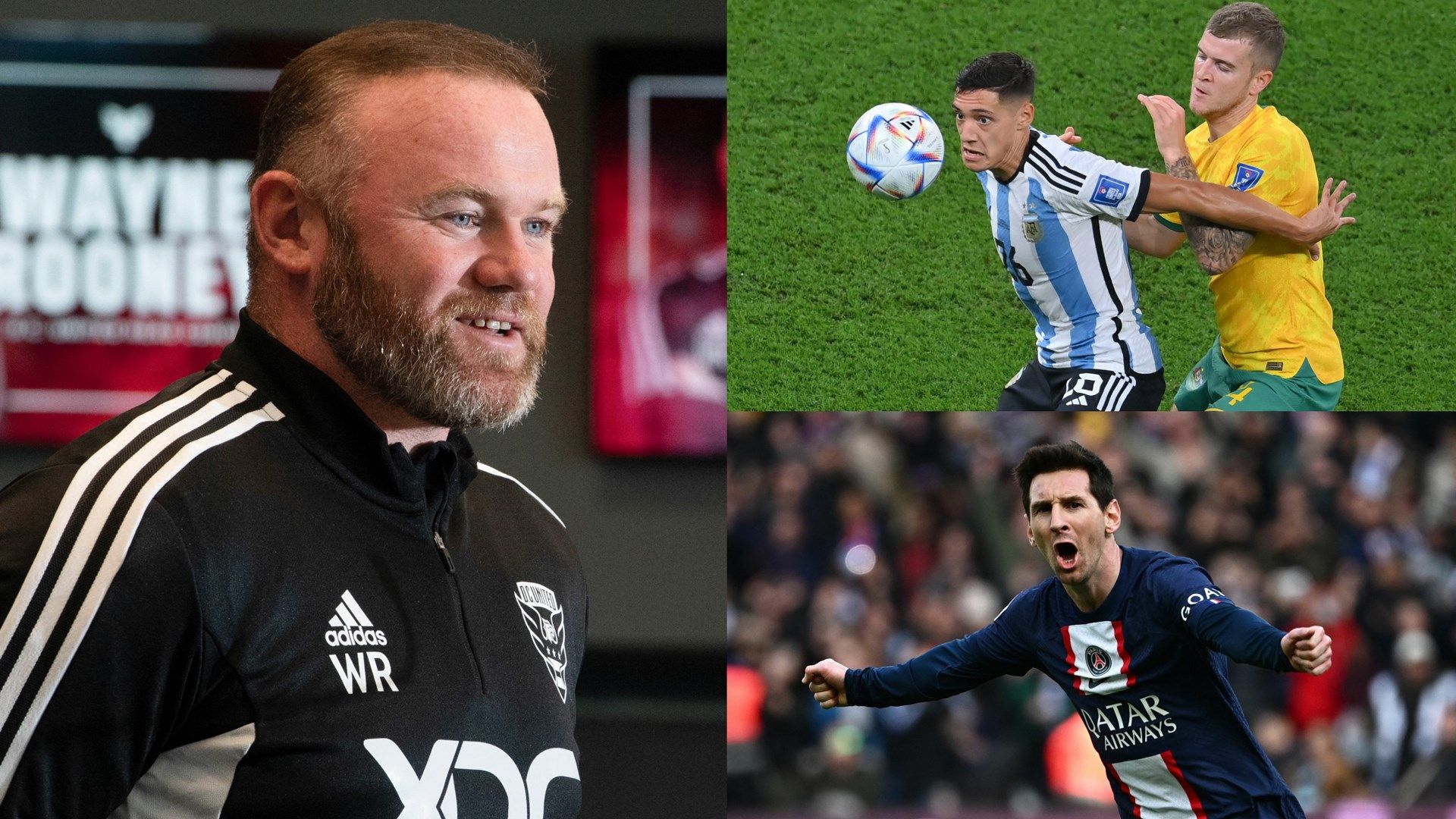 Wayne Rooney Thiago Almada Lionel Messi MLS GFX